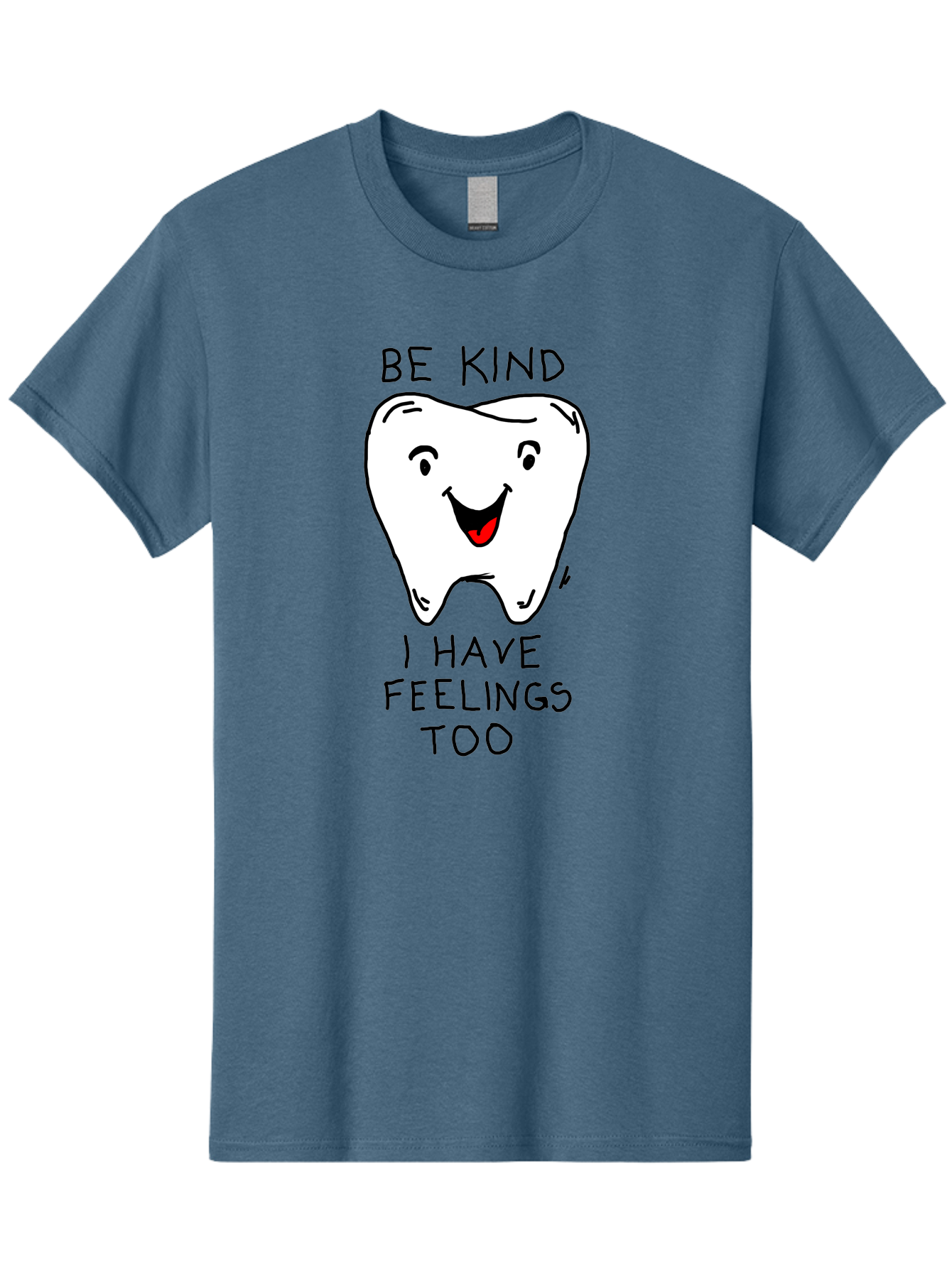Tooth-With-Feeling Men'S Graphic Tee, 100% Cotton, Comfortable Casual Summer Wear, Machine Washable, Funny Tooth Character, Dental Care, Kindness Matters, Tooth With Feelings, Humorous Illustration, Cartoon Tooth, Be Kind, - Aaa136 7