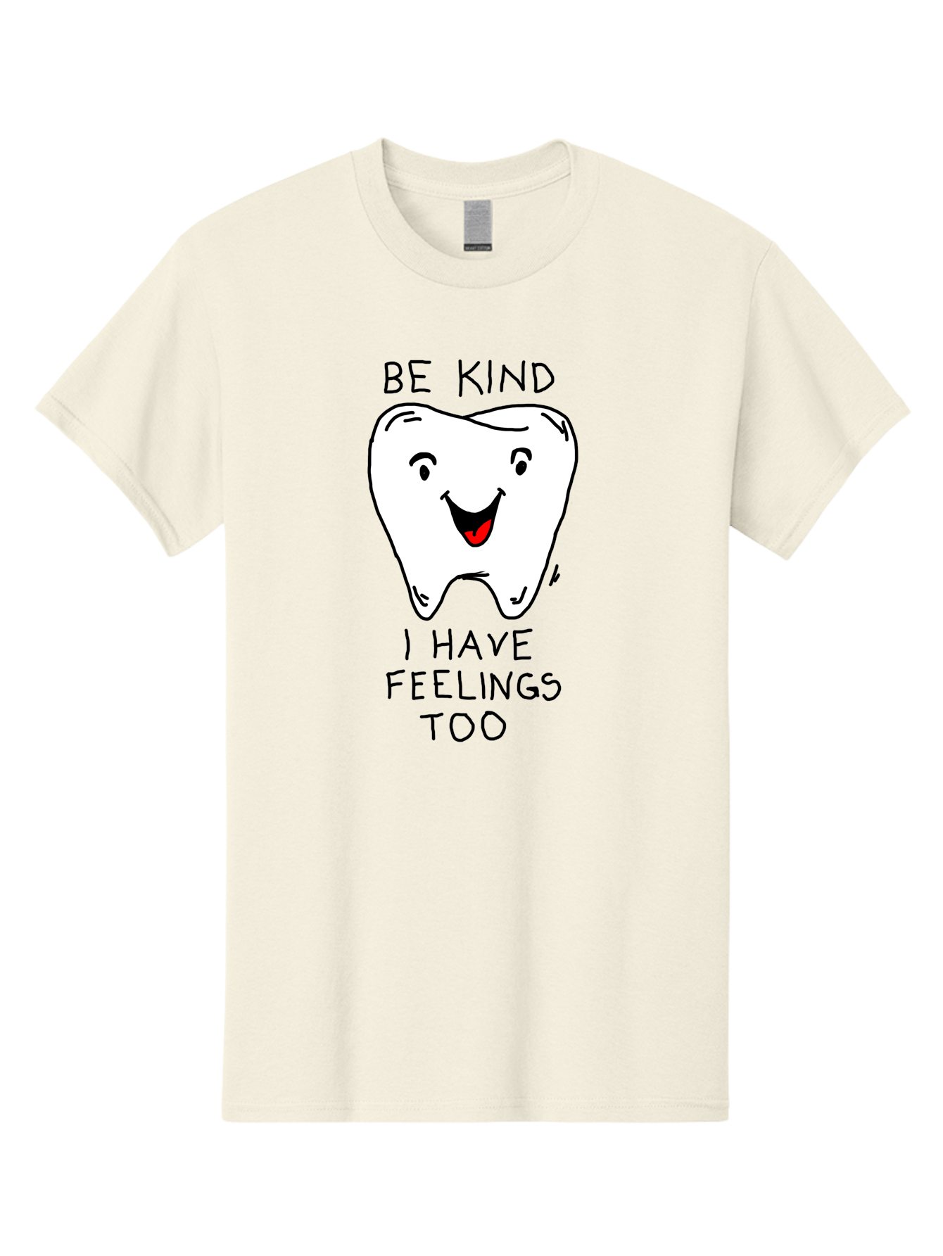Tooth-With-Feeling Men'S Graphic Tee, 100% Cotton, Comfortable Casual Summer Wear, Machine Washable, Funny Tooth Character, Dental Care, Kindness Matters, Tooth With Feelings, Humorous Illustration, Cartoon Tooth, Be Kind, - Aaa136 21