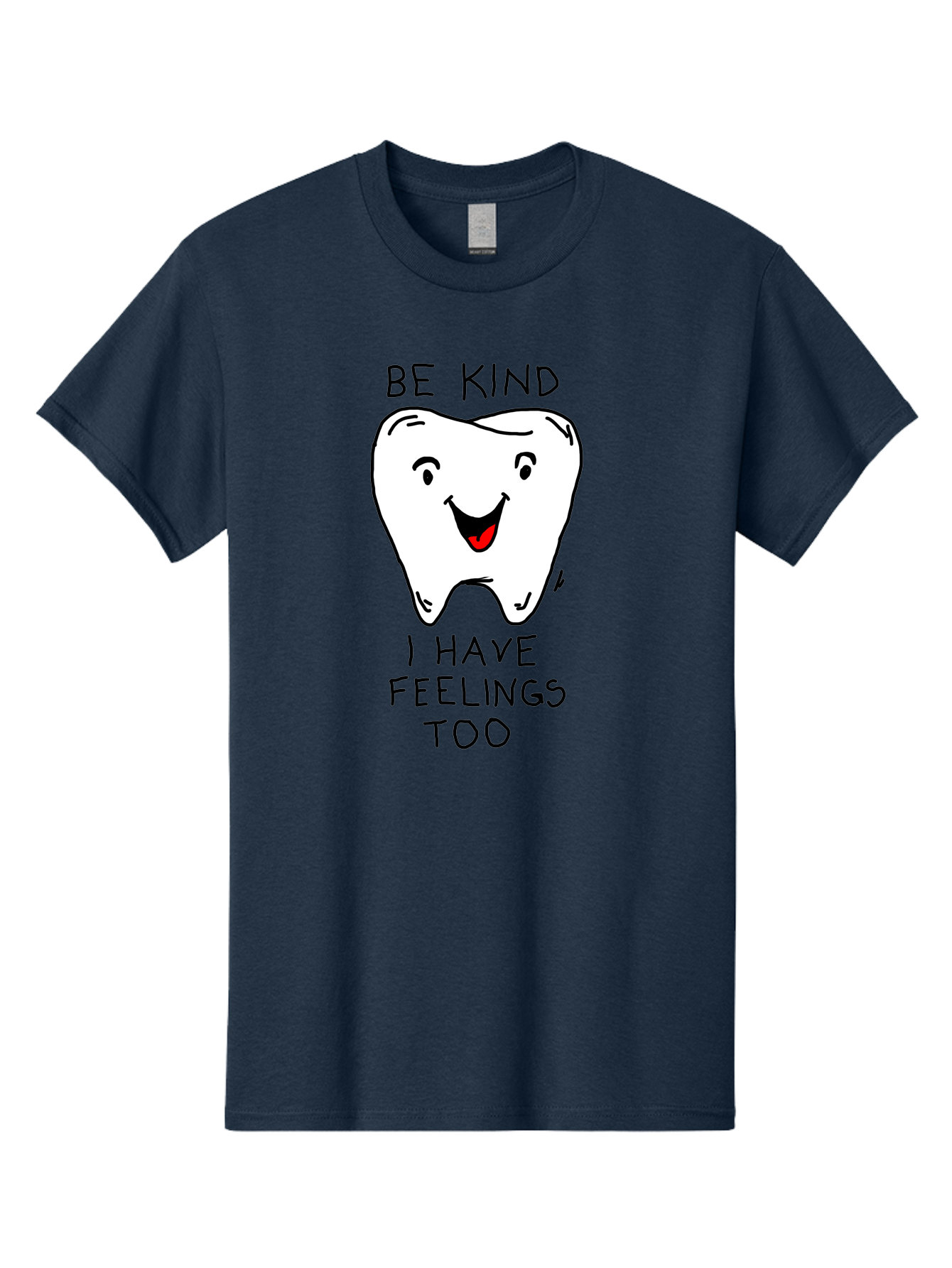 Tooth-With-Feeling Men'S Graphic Tee, 100% Cotton, Comfortable Casual Summer Wear, Machine Washable, Funny Tooth Character, Dental Care, Kindness Matters, Tooth With Feelings, Humorous Illustration, Cartoon Tooth, Be Kind, - Aaa136 3
