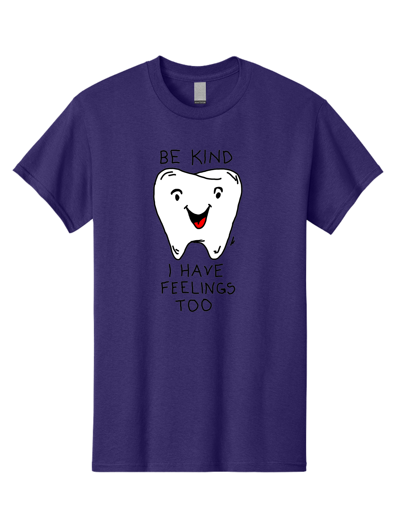 Tooth-With-Feeling Men'S Graphic Tee, 100% Cotton, Comfortable Casual Summer Wear, Machine Washable, Funny Tooth Character, Dental Care, Kindness Matters, Tooth With Feelings, Humorous Illustration, Cartoon Tooth, Be Kind, - Aaa136 17