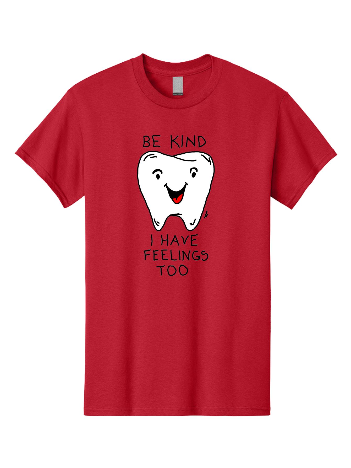 Tooth-With-Feeling Men'S Graphic Tee, 100% Cotton, Comfortable Casual Summer Wear, Machine Washable, Funny Tooth Character, Dental Care, Kindness Matters, Tooth With Feelings, Humorous Illustration, Cartoon Tooth, Be Kind, - Aaa136 19