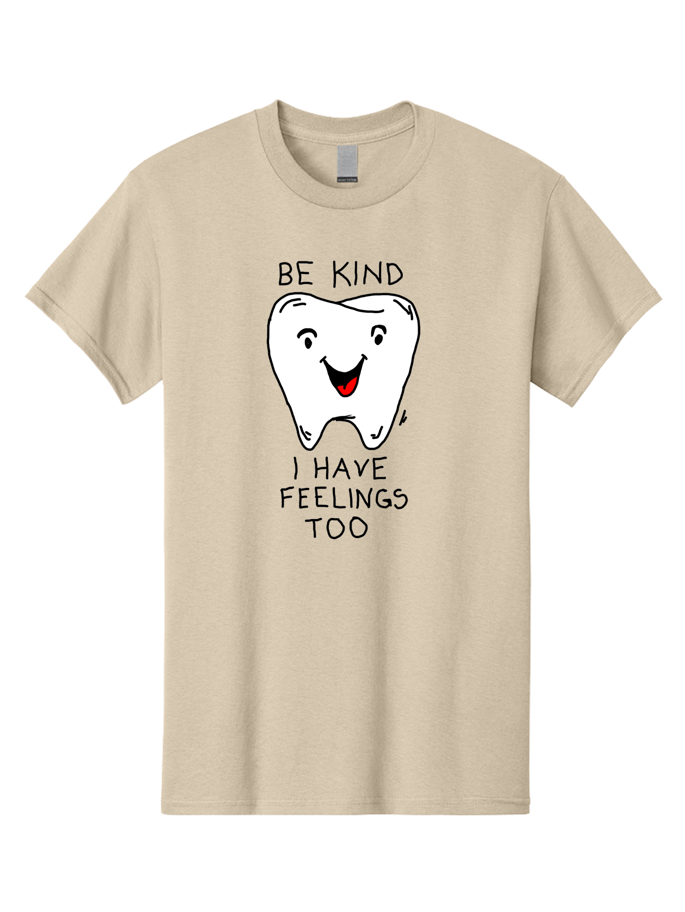 Tooth-With-Feeling Men'S Graphic Tee, 100% Cotton, Comfortable Casual Summer Wear, Machine Washable, Funny Tooth Character, Dental Care, Kindness Matters, Tooth With Feelings, Humorous Illustration, Cartoon Tooth, Be Kind, - Aaa136 5