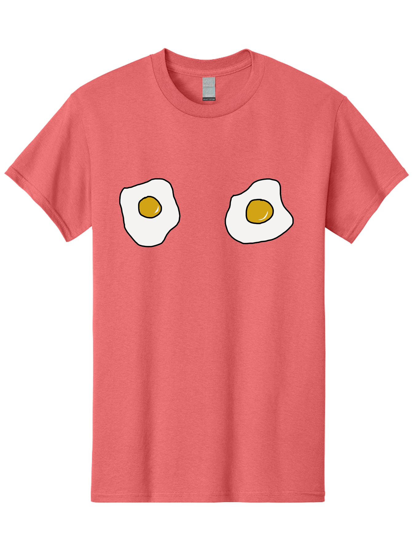 Two-Fried-Eggs Men'S Graphic Tee, 100% Cotton, Comfortable Casual Summer Wear, Machine Washable, Fried Eggs, Egg Yolks, Breakfast Food, Cartoon Eggs, Simple Illustration, Food Graphics, Egg Illustration - Aaa137 29