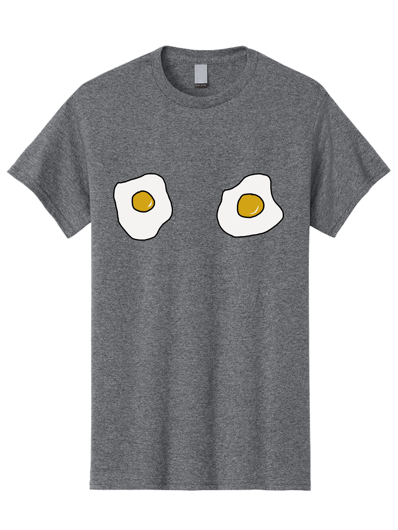 Two-Fried-Eggs Men'S Graphic Tee, 100% Cotton, Comfortable Casual Summer Wear, Machine Washable, Fried Eggs, Egg Yolks, Breakfast Food, Cartoon Eggs, Simple Illustration, Food Graphics, Egg Illustration - Aaa137 11
