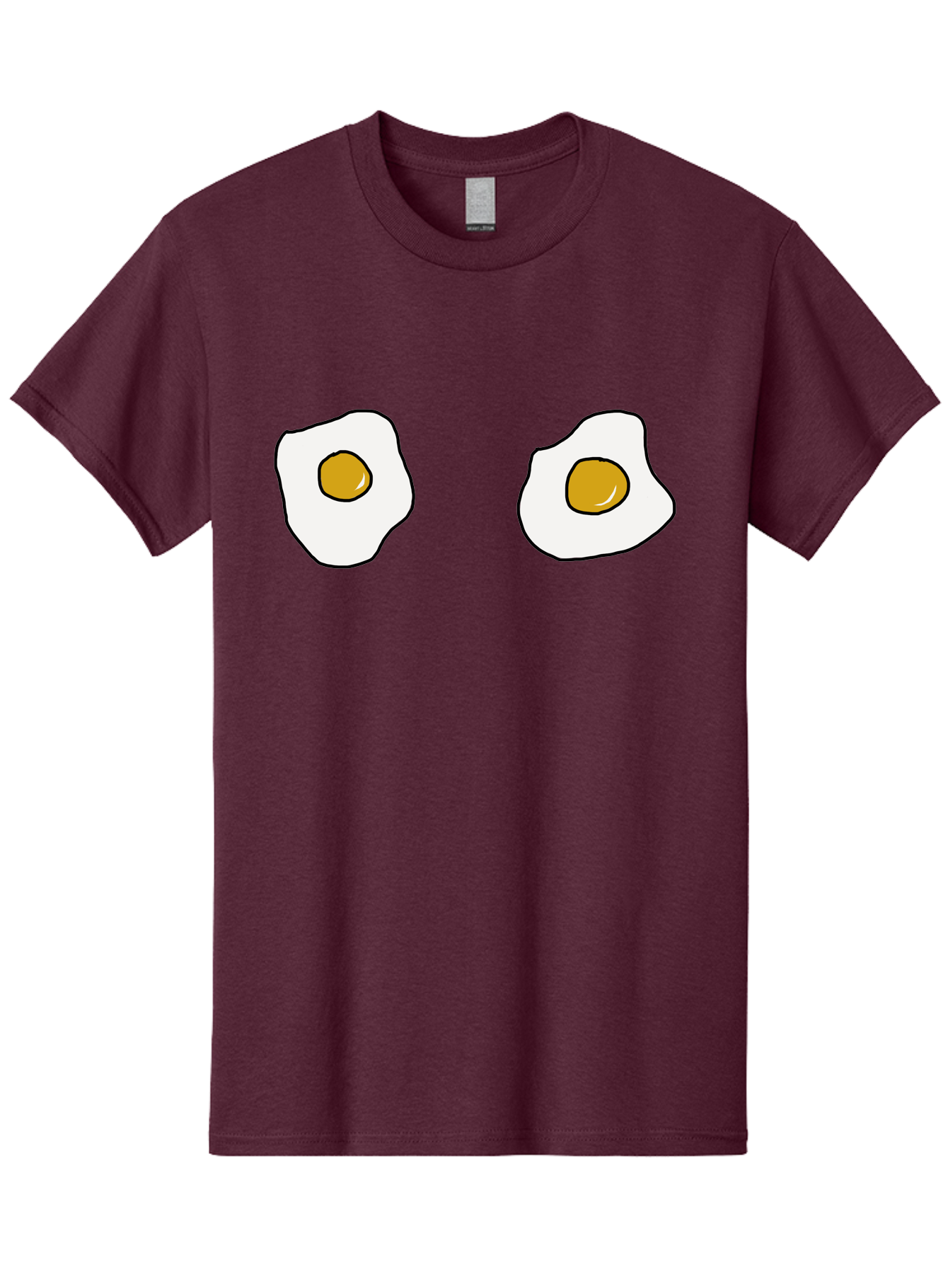 Two-Fried-Eggs Men'S Graphic Tee, 100% Cotton, Comfortable Casual Summer Wear, Machine Washable, Fried Eggs, Egg Yolks, Breakfast Food, Cartoon Eggs, Simple Illustration, Food Graphics, Egg Illustration - Aaa137 27