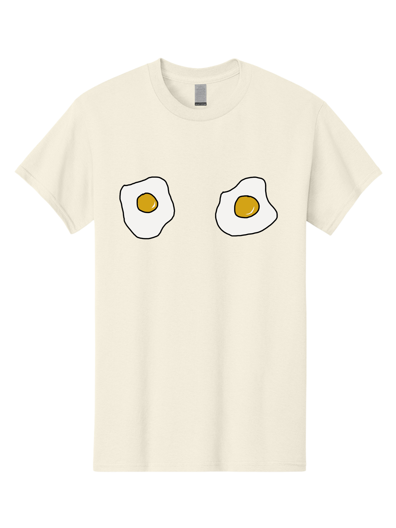 Two-Fried-Eggs Men'S Graphic Tee, 100% Cotton, Comfortable Casual Summer Wear, Machine Washable, Fried Eggs, Egg Yolks, Breakfast Food, Cartoon Eggs, Simple Illustration, Food Graphics, Egg Illustration - Aaa137 19