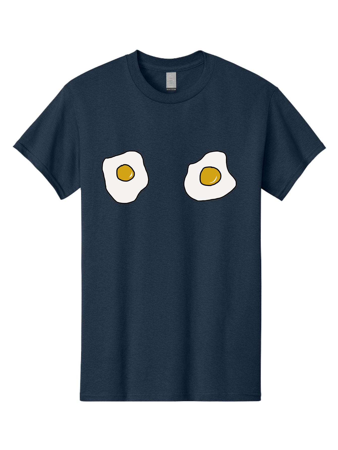 Two-Fried-Eggs Men'S Graphic Tee, 100% Cotton, Comfortable Casual Summer Wear, Machine Washable, Fried Eggs, Egg Yolks, Breakfast Food, Cartoon Eggs, Simple Illustration, Food Graphics, Egg Illustration - Aaa137 17