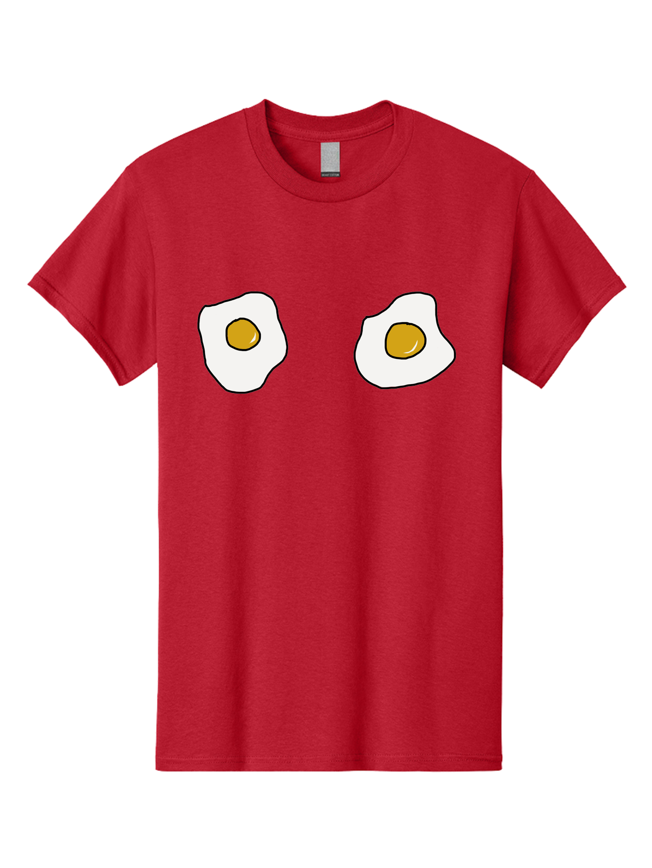 Two-Fried-Eggs Men'S Graphic Tee, 100% Cotton, Comfortable Casual Summer Wear, Machine Washable, Fried Eggs, Egg Yolks, Breakfast Food, Cartoon Eggs, Simple Illustration, Food Graphics, Egg Illustration - Aaa137 13