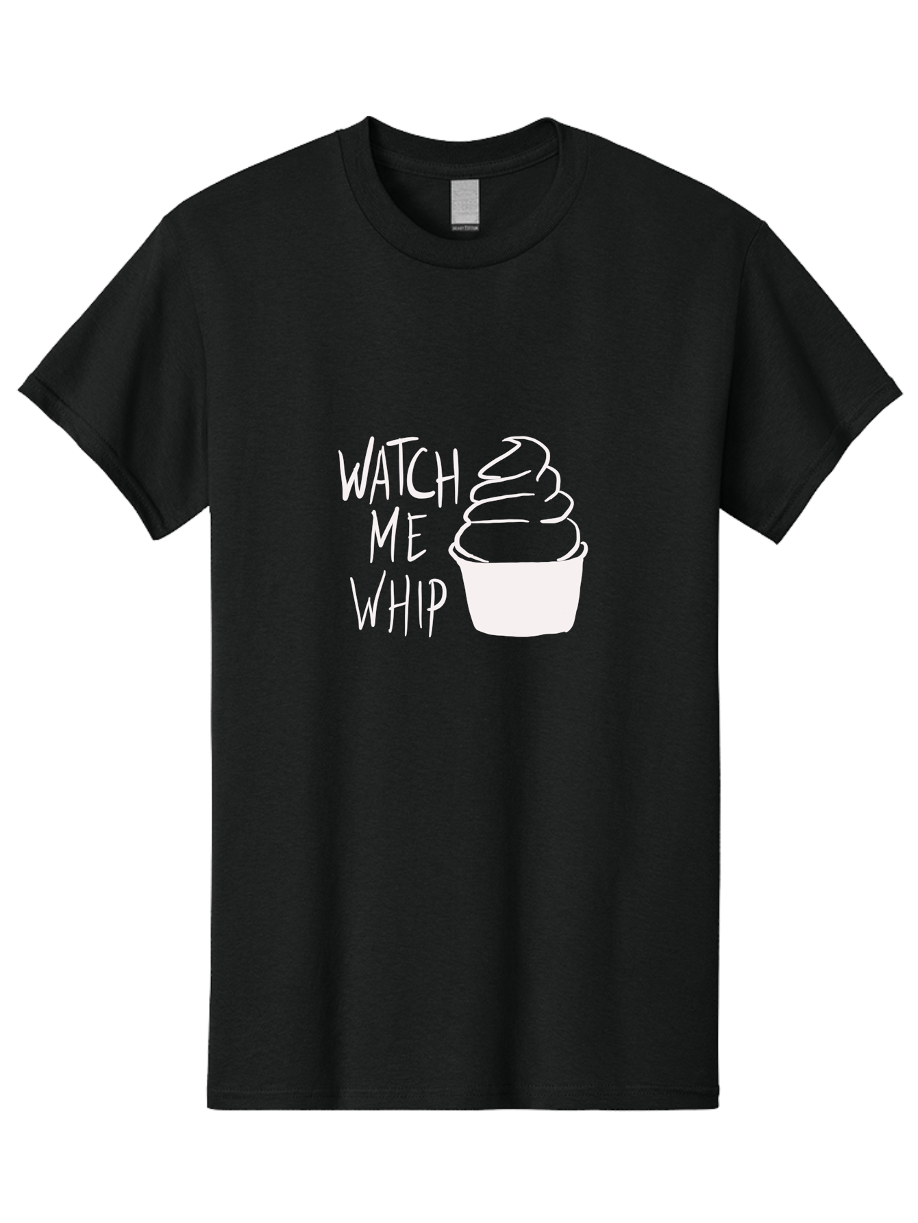 Watch-Me-Whip Men'S Graphic Tee, 100% Cotton, Comfortable Casual Summer Wear, Machine Washable, Whipped Cream, Soft Serve, Cup, Sweet Treat, Frozen Yogurt, Dessert, Fun Phrase, Playful Design, White Illustration, Watch Me Whip - Aaa138 23