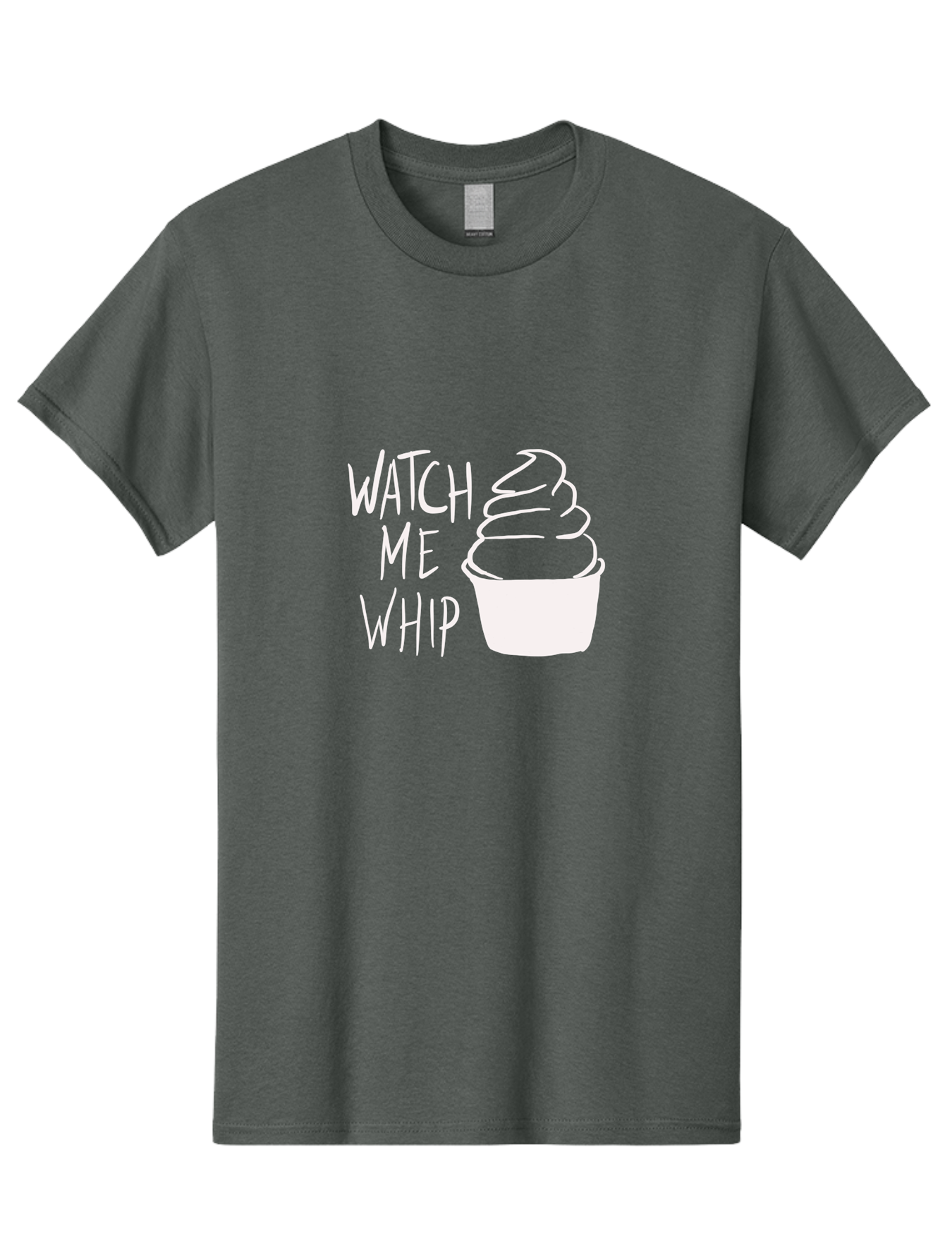 Watch-Me-Whip Men'S Graphic Tee, 100% Cotton, Comfortable Casual Summer Wear, Machine Washable, Whipped Cream, Soft Serve, Cup, Sweet Treat, Frozen Yogurt, Dessert, Fun Phrase, Playful Design, White Illustration, Watch Me Whip - Aaa138 17