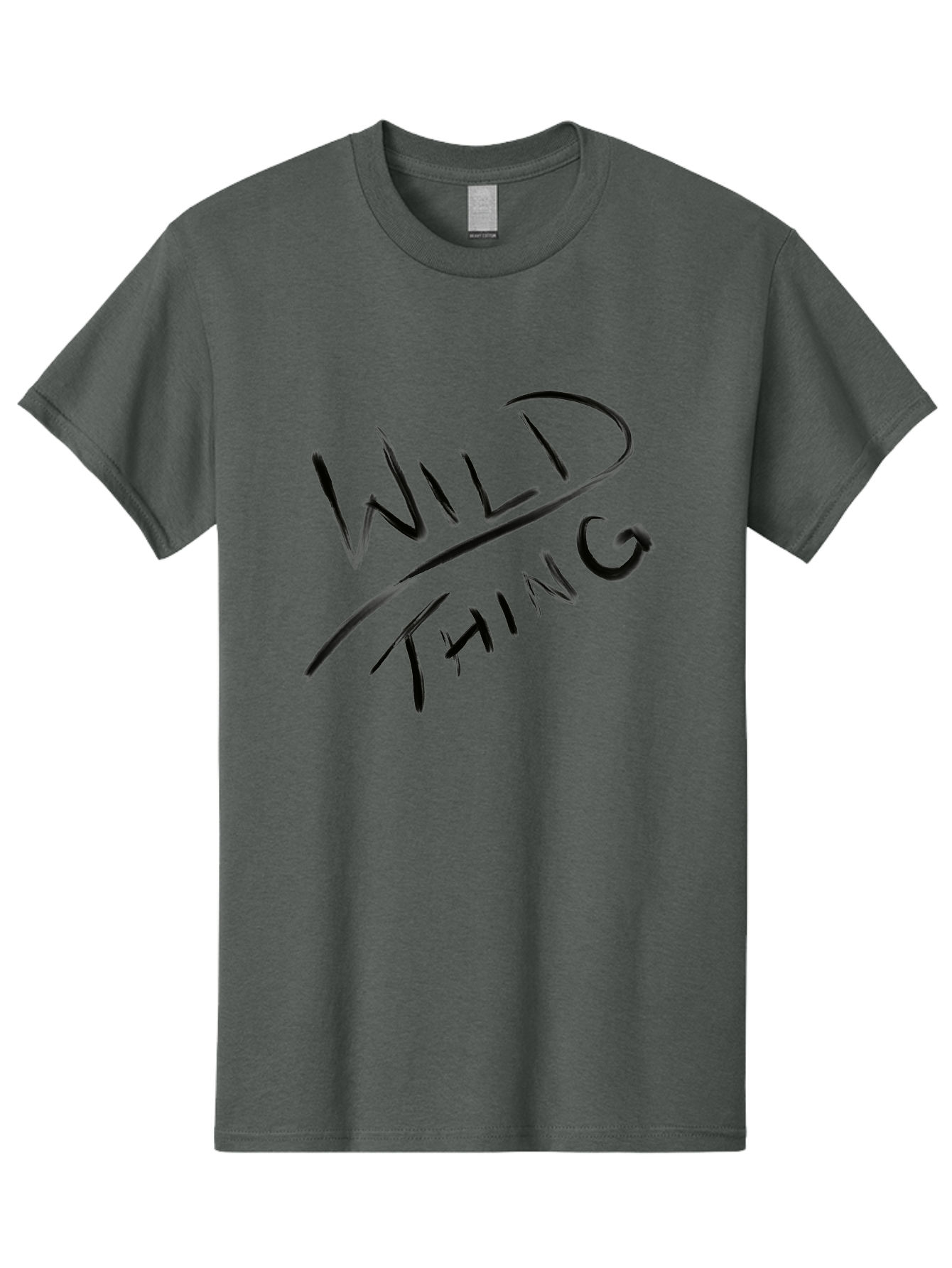 Wild-Thing Men'S Graphic Tee, 100% Cotton, Comfortable Casual Summer Wear, Machine Washable, Wild Thing, Bold Typography, Black Text, Diagonal Text, Handwritten Font, Modern Design, Edgy Style, Graphic Text - Aaa139 17