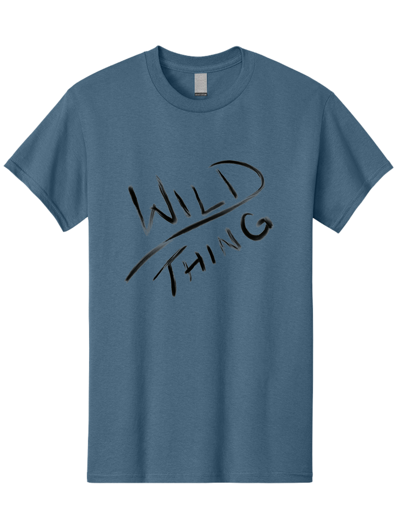 Wild-Thing Men'S Graphic Tee, 100% Cotton, Comfortable Casual Summer Wear, Machine Washable, Wild Thing, Bold Typography, Black Text, Diagonal Text, Handwritten Font, Modern Design, Edgy Style, Graphic Text - Aaa139 15
