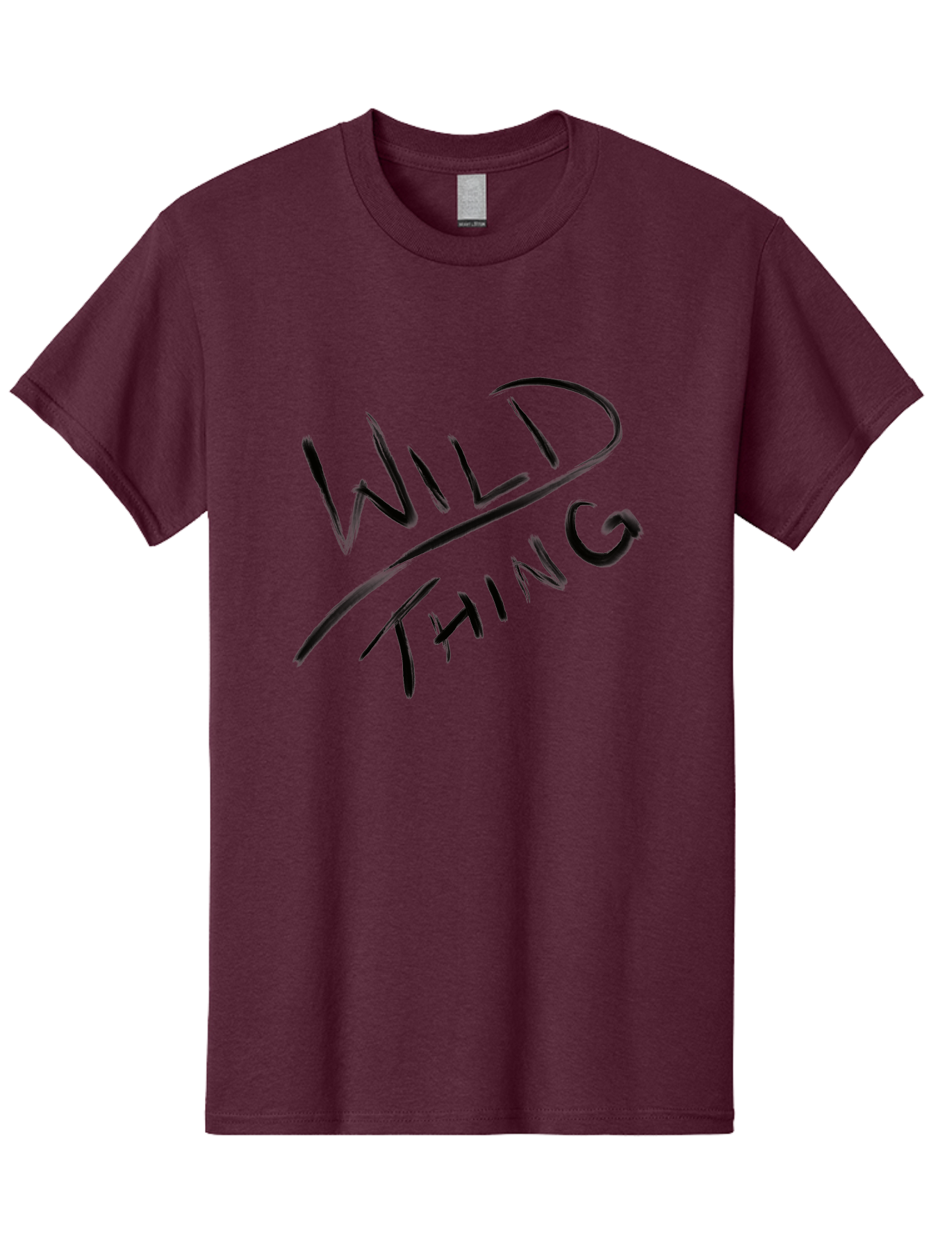 Wild-Thing Men'S Graphic Tee, 100% Cotton, Comfortable Casual Summer Wear, Machine Washable, Wild Thing, Bold Typography, Black Text, Diagonal Text, Handwritten Font, Modern Design, Edgy Style, Graphic Text - Aaa139 3