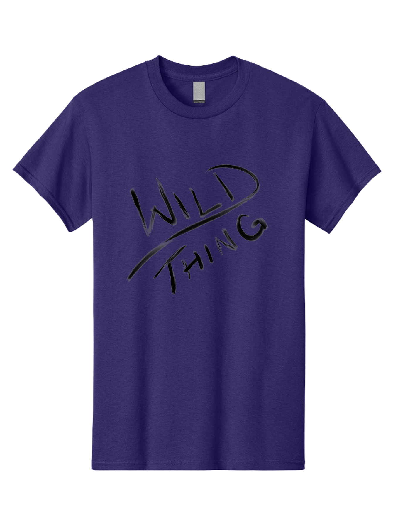 Wild-Thing Men'S Graphic Tee, 100% Cotton, Comfortable Casual Summer Wear, Machine Washable, Wild Thing, Bold Typography, Black Text, Diagonal Text, Handwritten Font, Modern Design, Edgy Style, Graphic Text - Aaa139 5