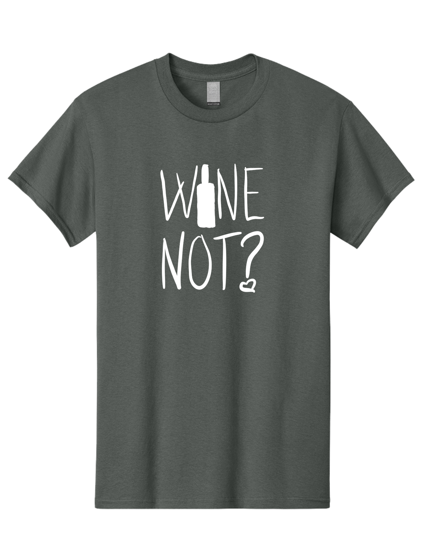 Wine-Not Men'S Graphic Tee, 100% Cotton, Comfortable Casual Summer Wear, Machine Washable, Wine Bottle, Playful Message, Witty Phrase, Wine Pun, Heart Symbol, Wine Lover, Funny Quote - Aaa141 23