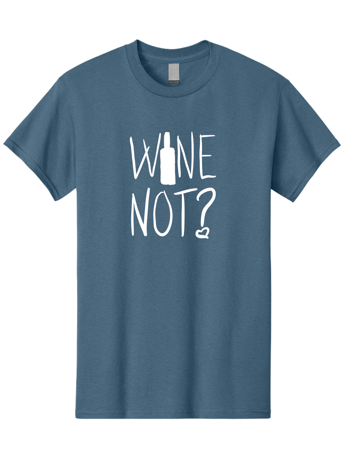 Wine-Not Men'S Graphic Tee, 100% Cotton, Comfortable Casual Summer Wear, Machine Washable, Wine Bottle, Playful Message, Witty Phrase, Wine Pun, Heart Symbol, Wine Lover, Funny Quote - Aaa141 3