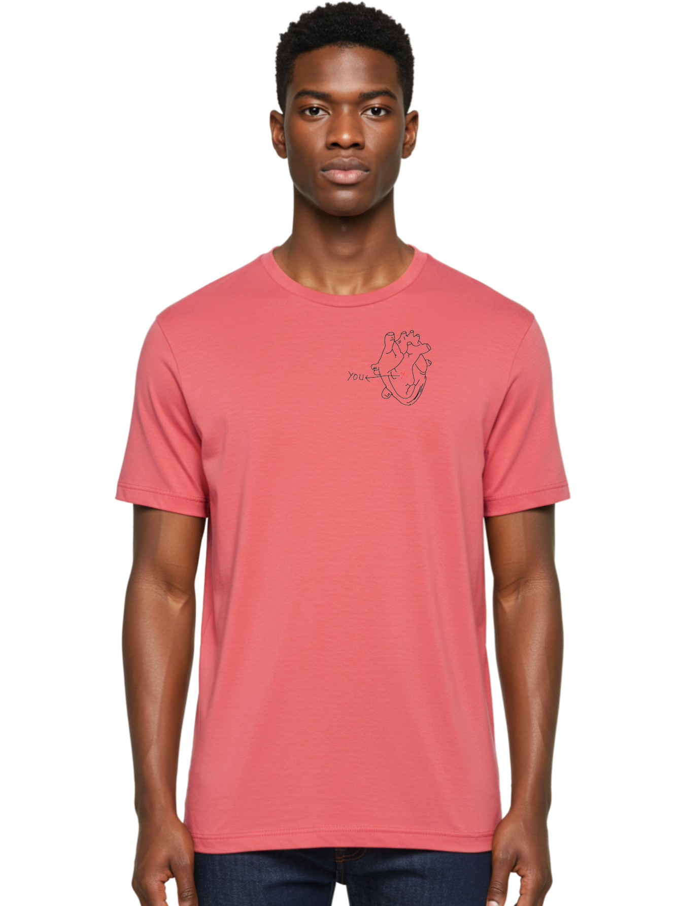 X-Marks-Heart-You Men'S Graphic Tee, 100% Cotton, Comfortable Casual Summer Wear, Machine Washable, Anatomical Heart Illustration, X Marks The Spot, Symbolic Representation, Heart Anatomy, Human Heart Diagram, Arrow Pointing To You - Aaa144 24