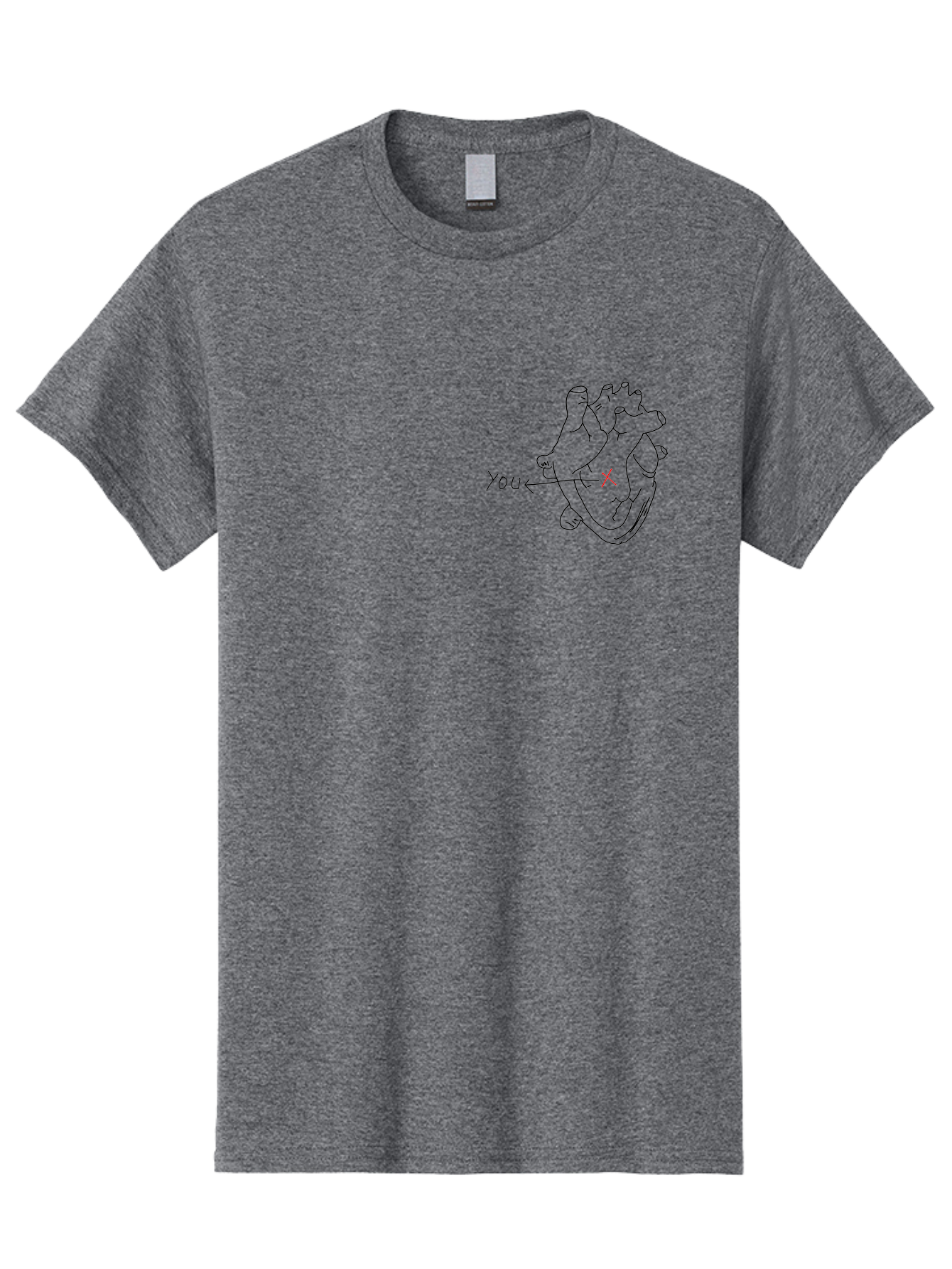 X-Marks-Heart-You Men'S Graphic Tee, 100% Cotton, Comfortable Casual Summer Wear, Machine Washable, Anatomical Heart Illustration, X Marks The Spot, Symbolic Representation, Heart Anatomy, Human Heart Diagram, Arrow Pointing To You - Aaa144 15