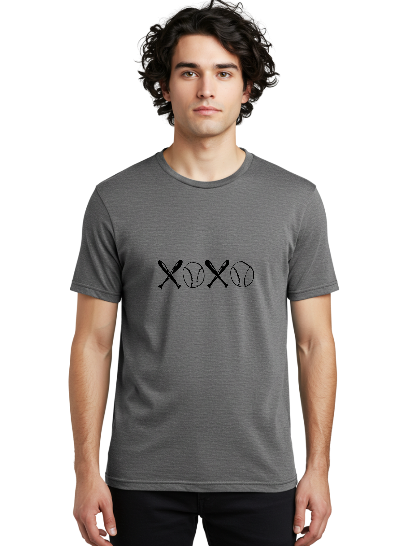 Xoxo-Baseball-Bats Men'S Graphic Tee, 100% Cotton, Comfortable Casual Summer Wear, Machine Washable, Baseball Bats And Balls Forming Xoxo Pattern, Love For Baseball, Sports-Themed Design, Unique Art, Baseball-Inspired, Love Expression - Aaa145 14