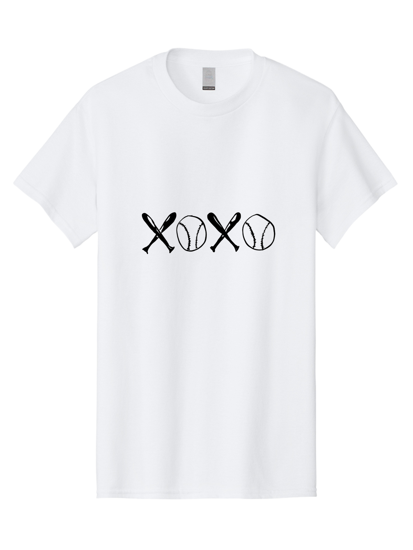 Xoxo-Baseball-Bats Men'S Graphic Tee, 100% Cotton, Comfortable Casual Summer Wear, Machine Washable, Baseball Bats And Balls Forming Xoxo Pattern, Love For Baseball, Sports-Themed Design, Unique Art, Baseball-Inspired, Love Expression - Aaa145 3