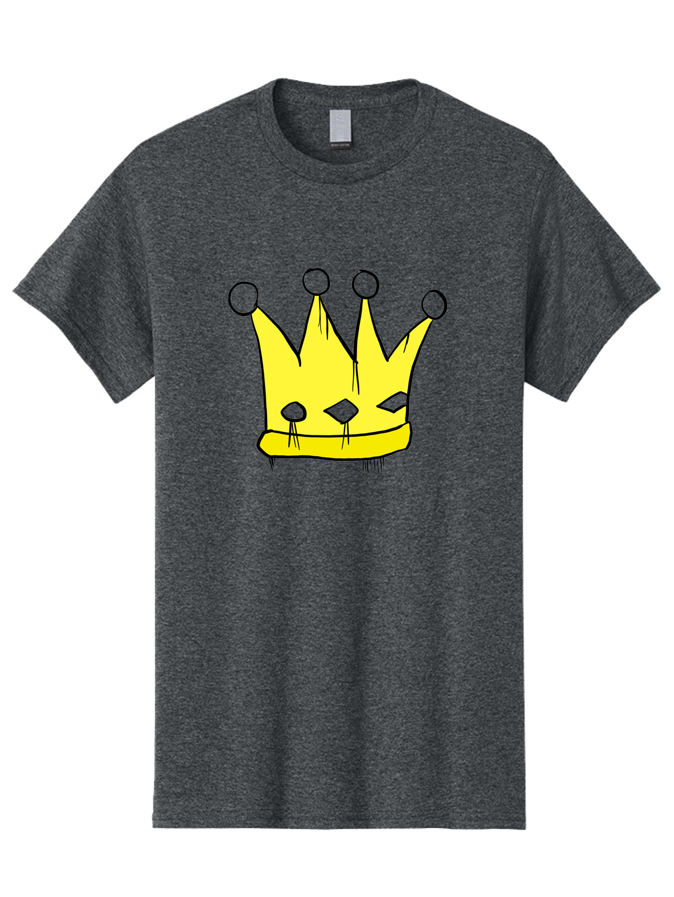 Yellow-Crown Men'S Graphic Tee, 100% Cotton, Comfortable Casual Summer Wear, Machine Washable, Yellow Crown, Royal Symbol, Regal Headwear, Cartoon Style, Simple Design, Bold Lines, Simple Graphics, Monarch Emblem - Aaa146 23