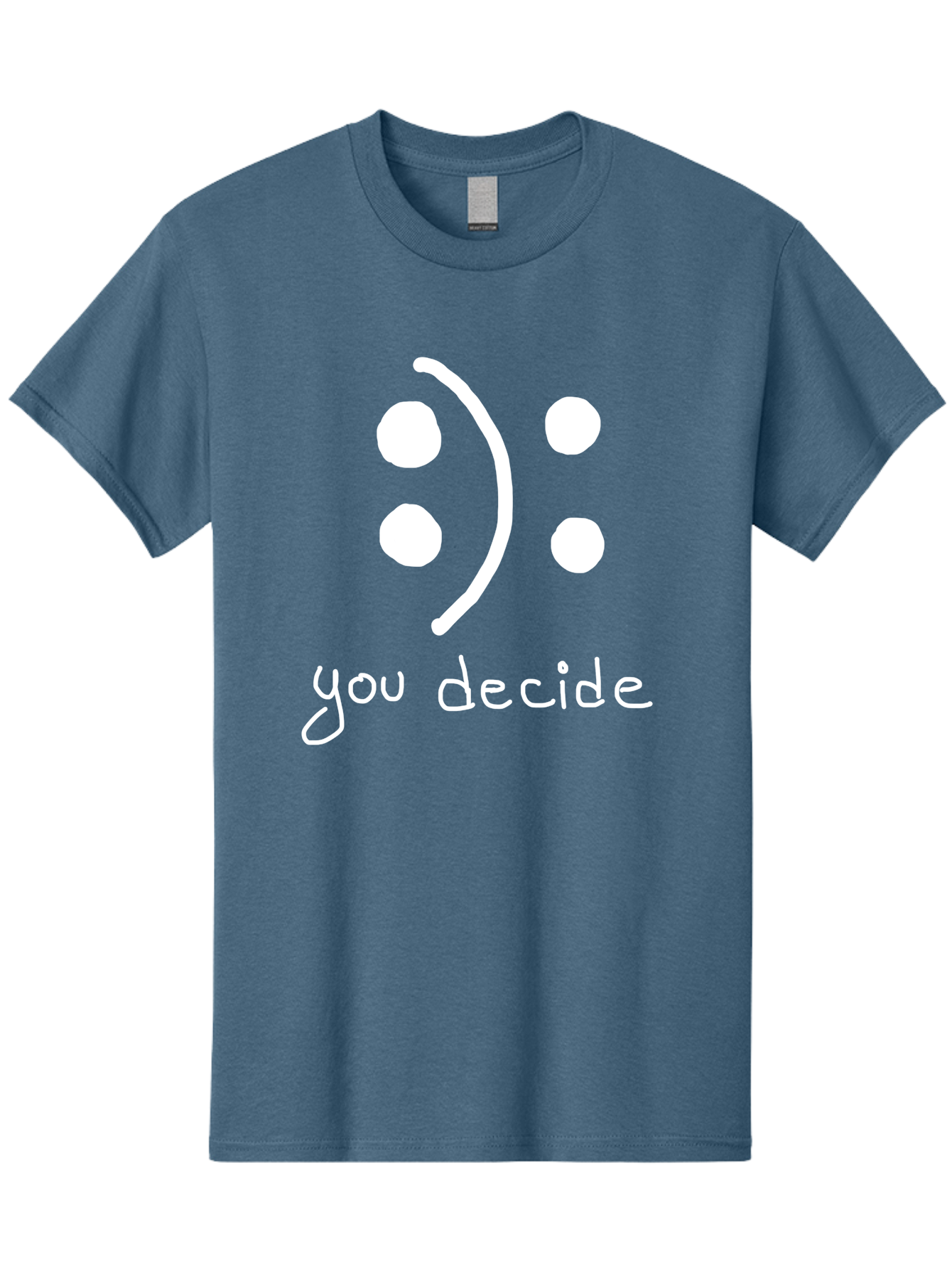 You-Decide Men'S Graphic Tee, 100% Cotton, Comfortable Casual Summer Wear, Machine Washable, Smiley Face, Emoticon, Decision Making, Positive Vibes, Empowerment, Choice, Freedom, Happiness, Optimism - Aaa149 23