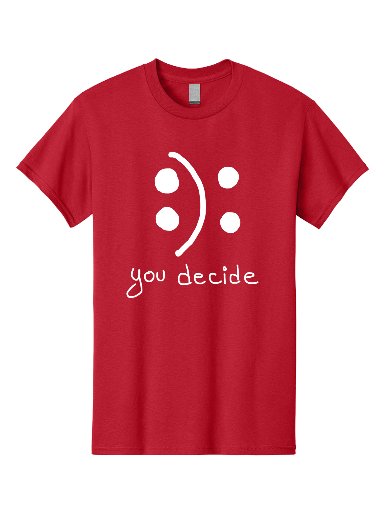 You-Decide Men'S Graphic Tee, 100% Cotton, Comfortable Casual Summer Wear, Machine Washable, Smiley Face, Emoticon, Decision Making, Positive Vibes, Empowerment, Choice, Freedom, Happiness, Optimism - Aaa149 11