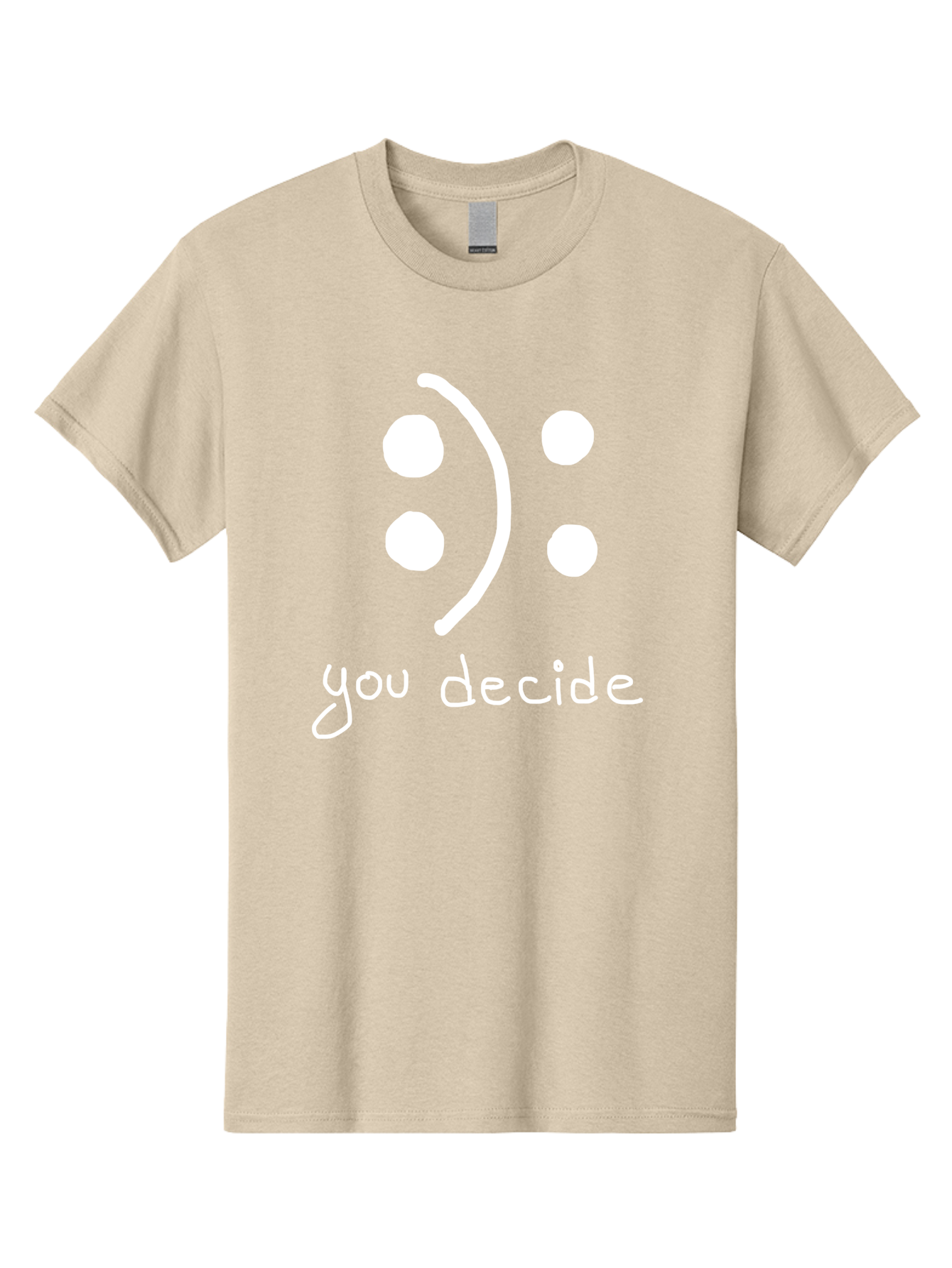 You-Decide Men'S Graphic Tee, 100% Cotton, Comfortable Casual Summer Wear, Machine Washable, Smiley Face, Emoticon, Decision Making, Positive Vibes, Empowerment, Choice, Freedom, Happiness, Optimism - Aaa149 27