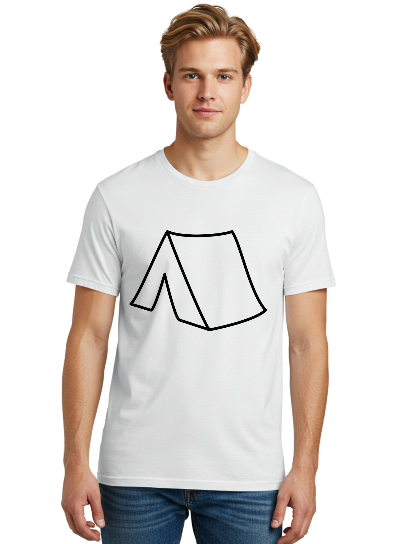 A Men'S Graphic Tee, 100% Cotton, Comfortable Casual Summer Wear, Machine Washable, Simple Line Art, Capital Letter A, Stylized Letter, Minimalist Design, Black Outline, Modern Typography - Aaa153 8