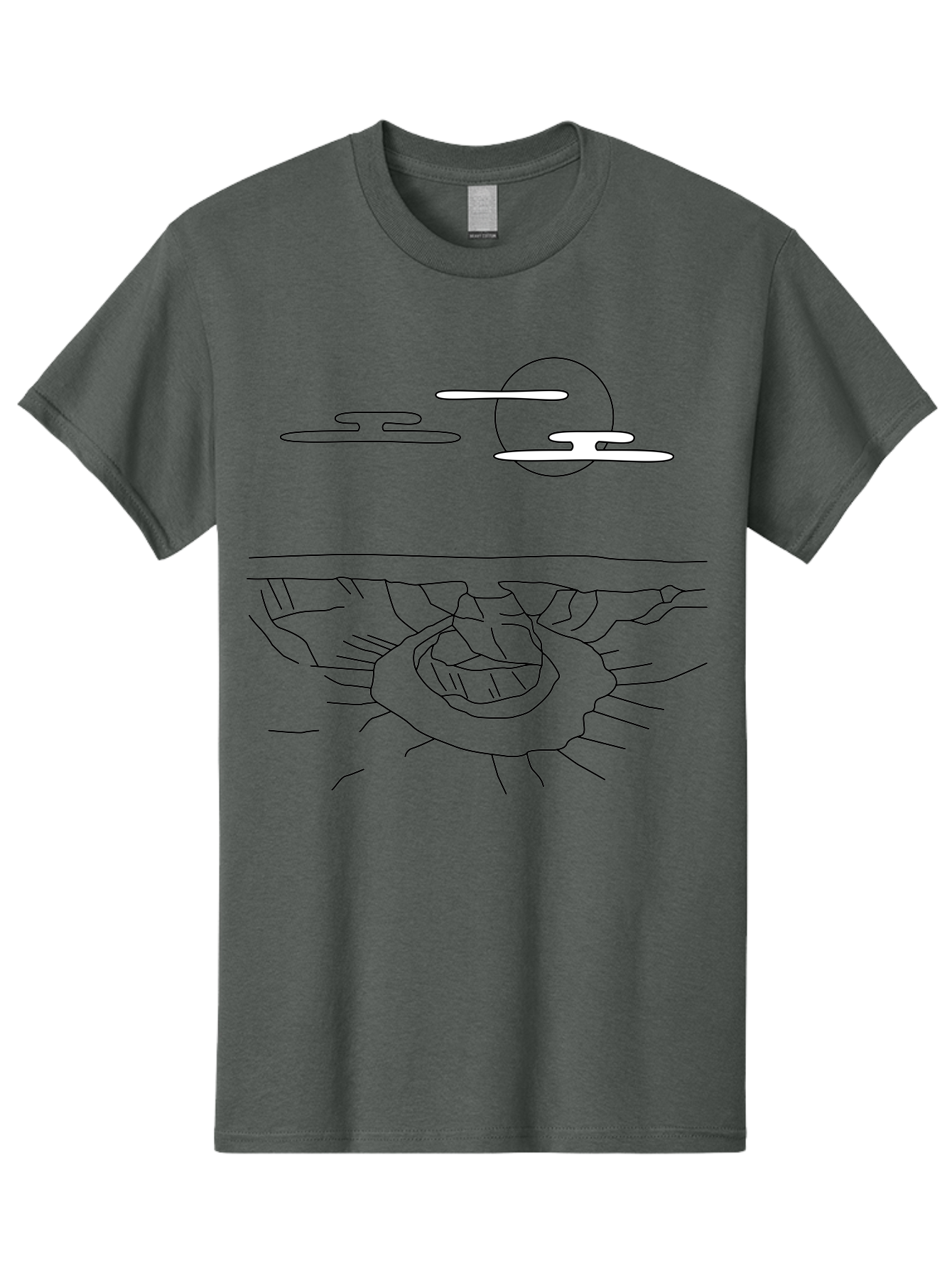 Abstract-Hand Men'S Graphic Tee, 100% Cotton, Comfortable Casual Summer Wear, Machine Washable, Sun, Clouds, Spiral Shape, Abstract Art, Futuristic Design, Simple Shapes, Minimalist Style, Surreal Landscape - Aaa154 13