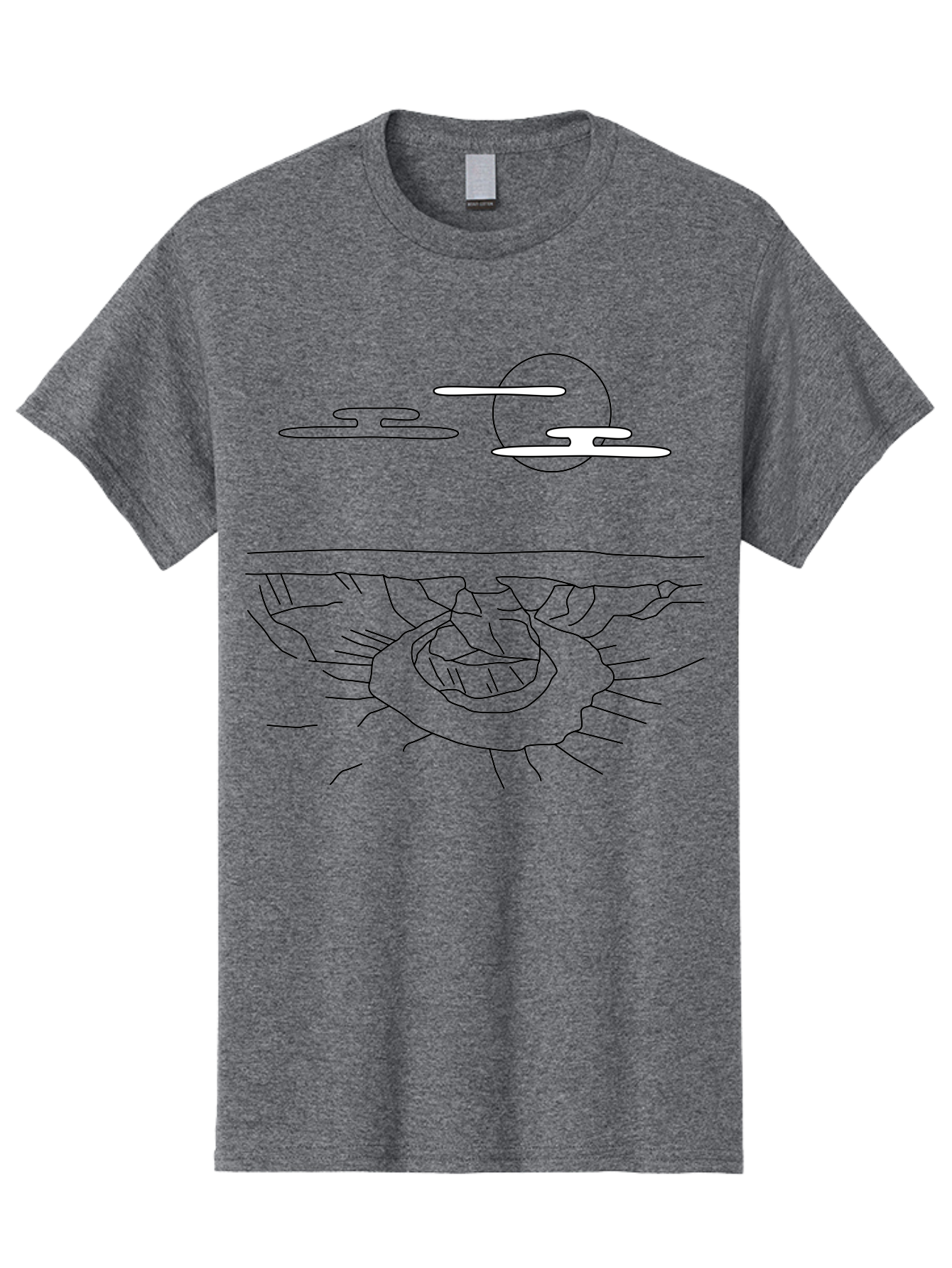 Abstract-Hand Men'S Graphic Tee, 100% Cotton, Comfortable Casual Summer Wear, Machine Washable, Sun, Clouds, Spiral Shape, Abstract Art, Futuristic Design, Simple Shapes, Minimalist Style, Surreal Landscape - Aaa154 29