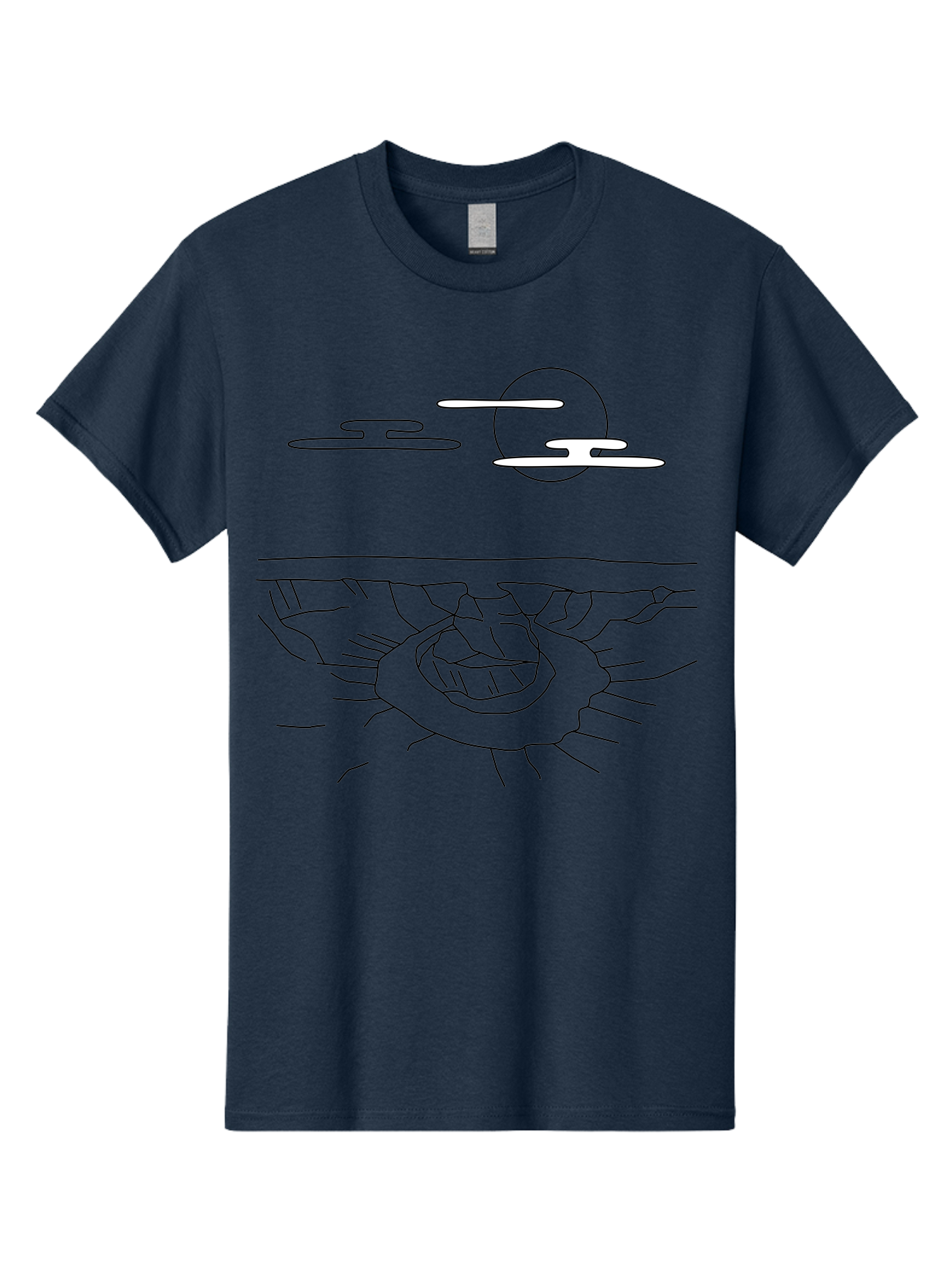 Abstract-Hand Men'S Graphic Tee, 100% Cotton, Comfortable Casual Summer Wear, Machine Washable, Sun, Clouds, Spiral Shape, Abstract Art, Futuristic Design, Simple Shapes, Minimalist Style, Surreal Landscape - Aaa154 25