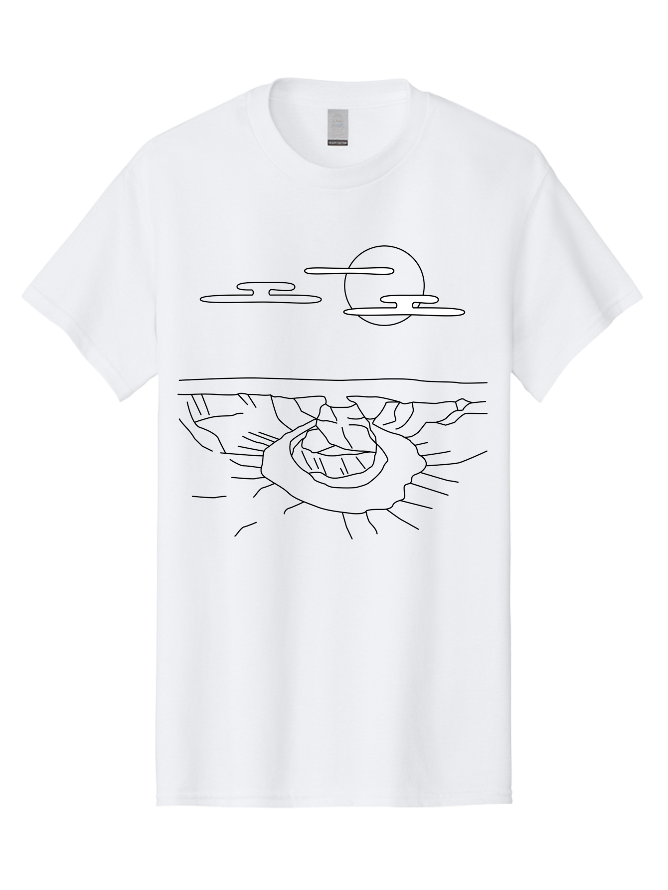 Abstract-Hand Men'S Graphic Tee, 100% Cotton, Comfortable Casual Summer Wear, Machine Washable, Sun, Clouds, Spiral Shape, Abstract Art, Futuristic Design, Simple Shapes, Minimalist Style, Surreal Landscape - Aaa154 23