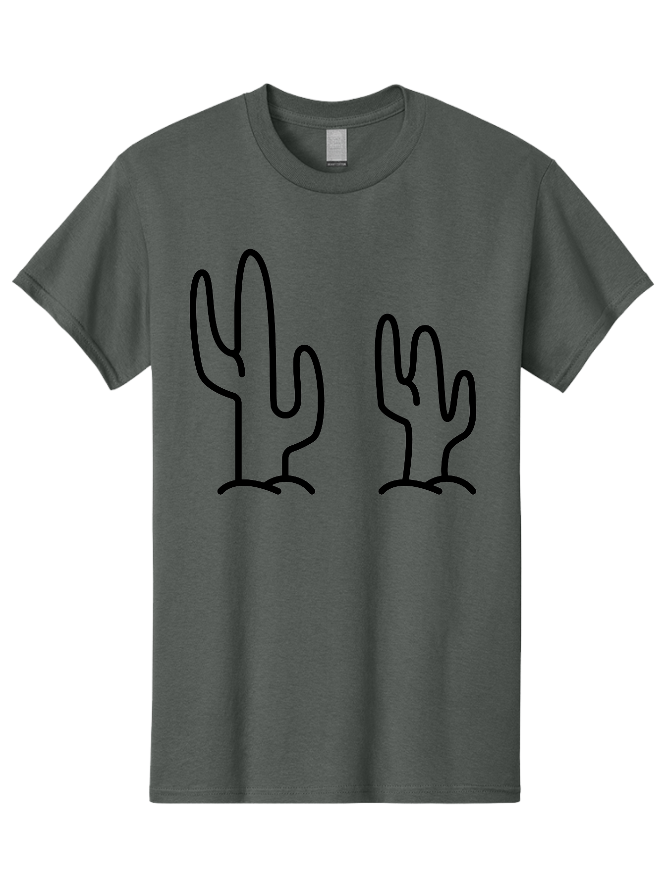 Cacti Men'S Graphic Tee, 100% Cotton, Comfortable Casual Summer Wear, Machine Washable, Cacti, Cactus Graphics, Simple Illustrations, Minimalist Design, Hand Drawn Art, Desert Plants, Outline Drawings, Black Lines - Aaa160 21
