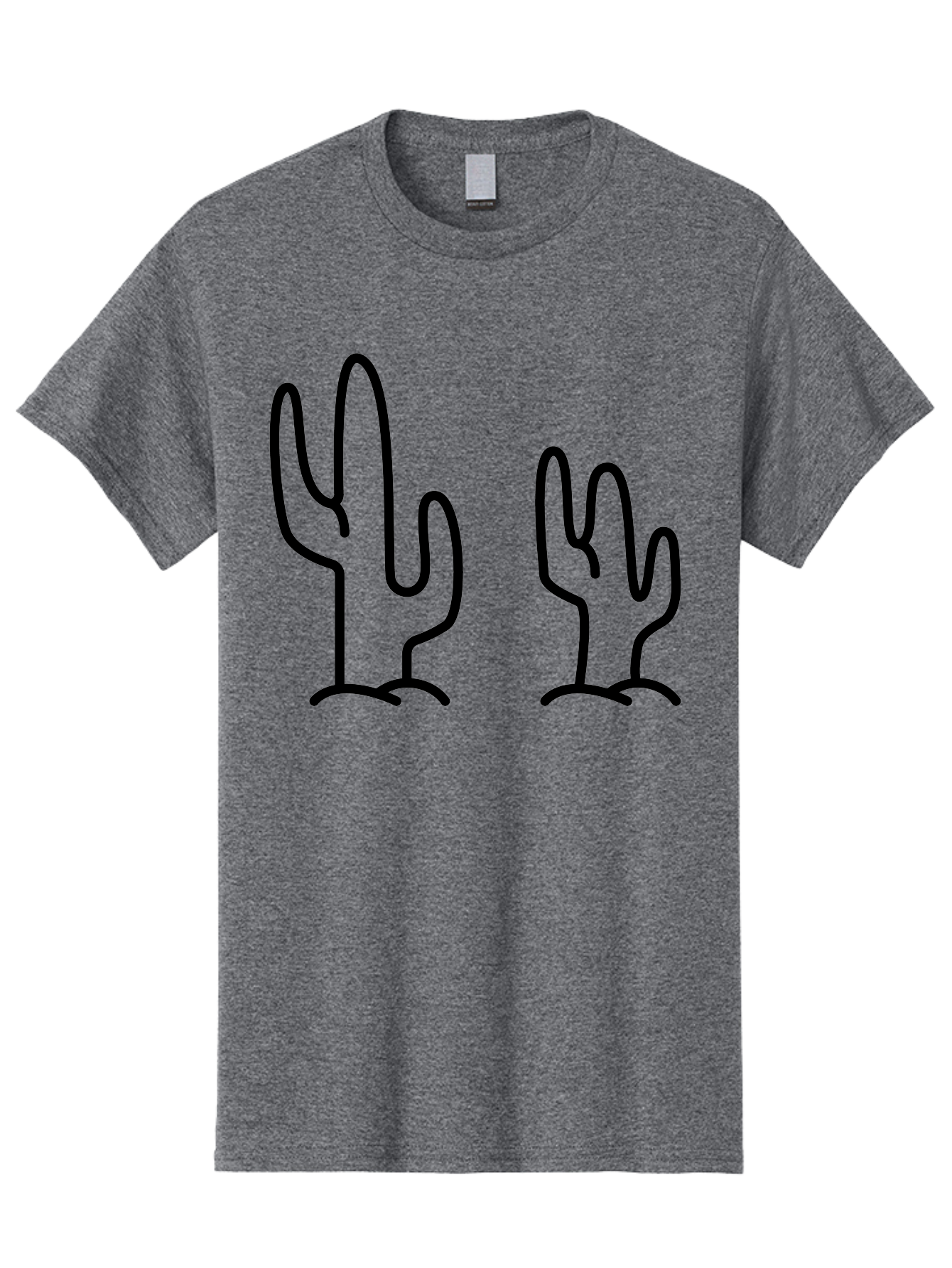 Cacti Men'S Graphic Tee, 100% Cotton, Comfortable Casual Summer Wear, Machine Washable, Cacti, Cactus Graphics, Simple Illustrations, Minimalist Design, Hand Drawn Art, Desert Plants, Outline Drawings, Black Lines - Aaa160 15