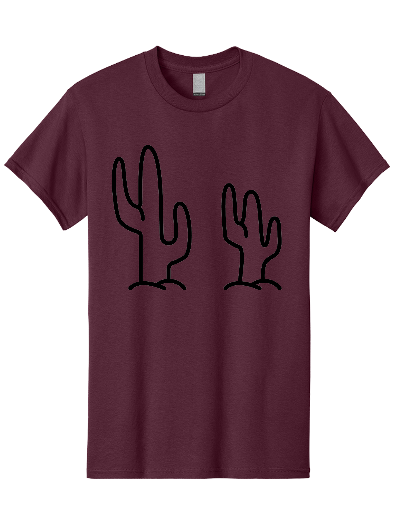 Cacti Men'S Graphic Tee, 100% Cotton, Comfortable Casual Summer Wear, Machine Washable, Cacti, Cactus Graphics, Simple Illustrations, Minimalist Design, Hand Drawn Art, Desert Plants, Outline Drawings, Black Lines - Aaa160 5