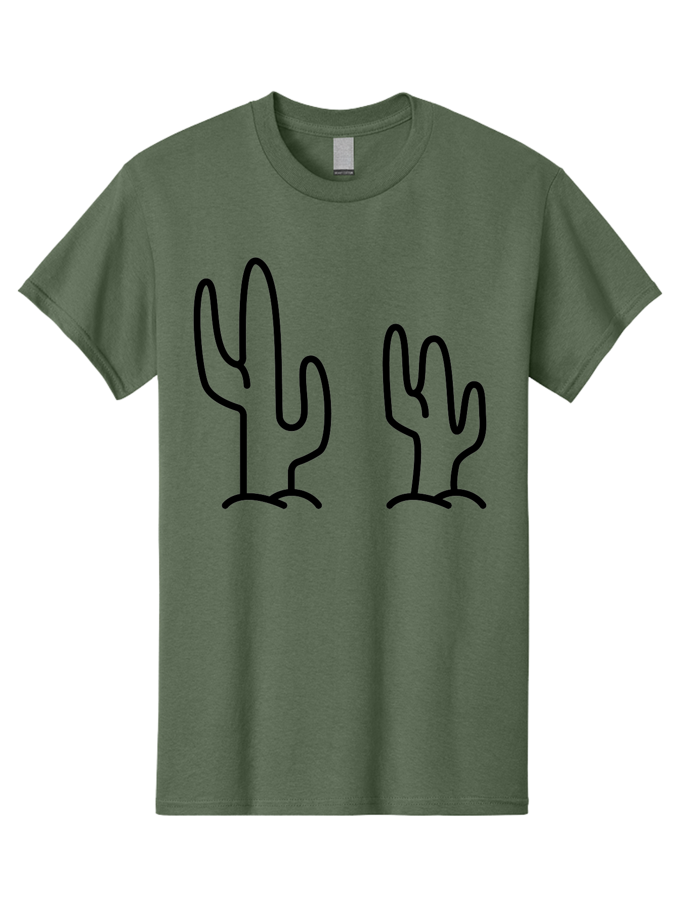 Cacti Men'S Graphic Tee, 100% Cotton, Comfortable Casual Summer Wear, Machine Washable, Cacti, Cactus Graphics, Simple Illustrations, Minimalist Design, Hand Drawn Art, Desert Plants, Outline Drawings, Black Lines - Aaa160 17