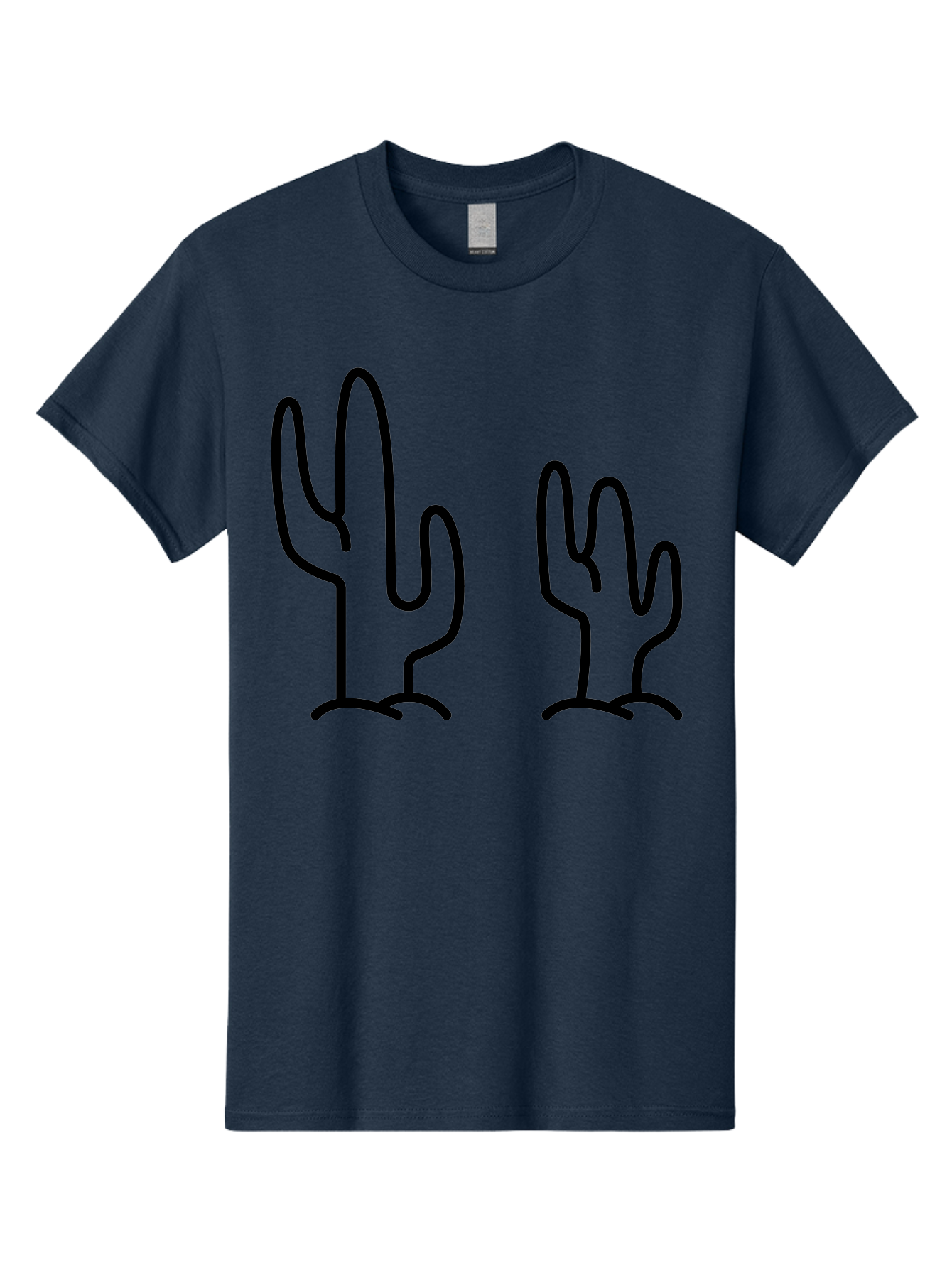 Cacti Men'S Graphic Tee, 100% Cotton, Comfortable Casual Summer Wear, Machine Washable, Cacti, Cactus Graphics, Simple Illustrations, Minimalist Design, Hand Drawn Art, Desert Plants, Outline Drawings, Black Lines - Aaa160 7