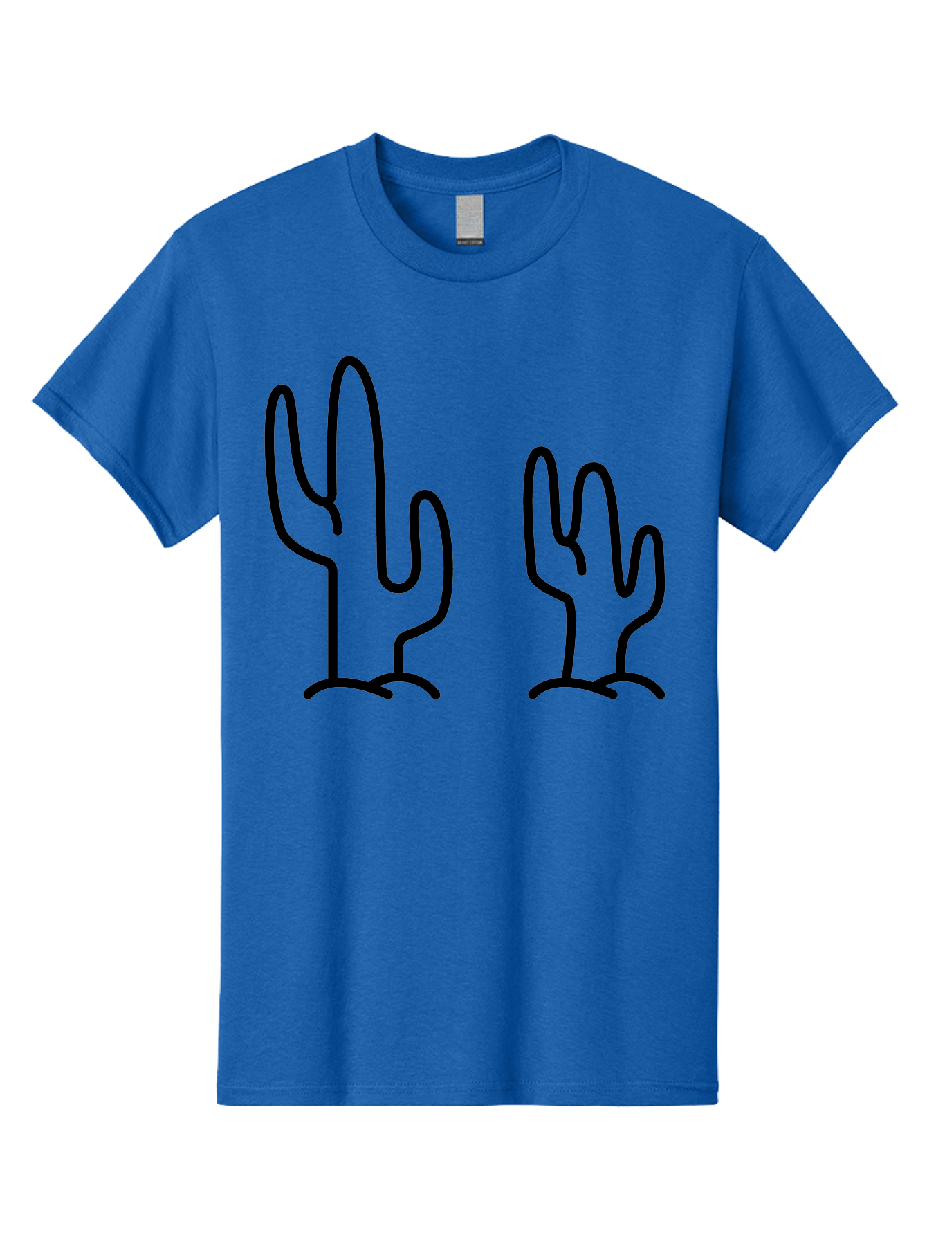 Cacti Men'S Graphic Tee, 100% Cotton, Comfortable Casual Summer Wear, Machine Washable, Cacti, Cactus Graphics, Simple Illustrations, Minimalist Design, Hand Drawn Art, Desert Plants, Outline Drawings, Black Lines - Aaa160 13