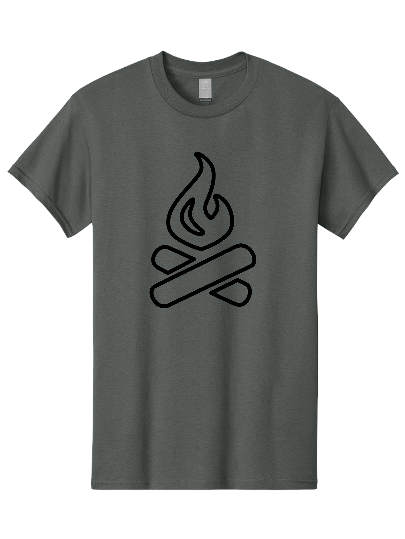 Campfire-1 Men'S Graphic Tee, 100% Cotton, Comfortable Casual Summer Wear, Machine Washable, Campfire Icon, Black Outline, Simple Design, Minimalist Art, Camping Symbol, Outdoor Adventure, Wilderness, Fire Pit, Bonfire - Aaa161 15