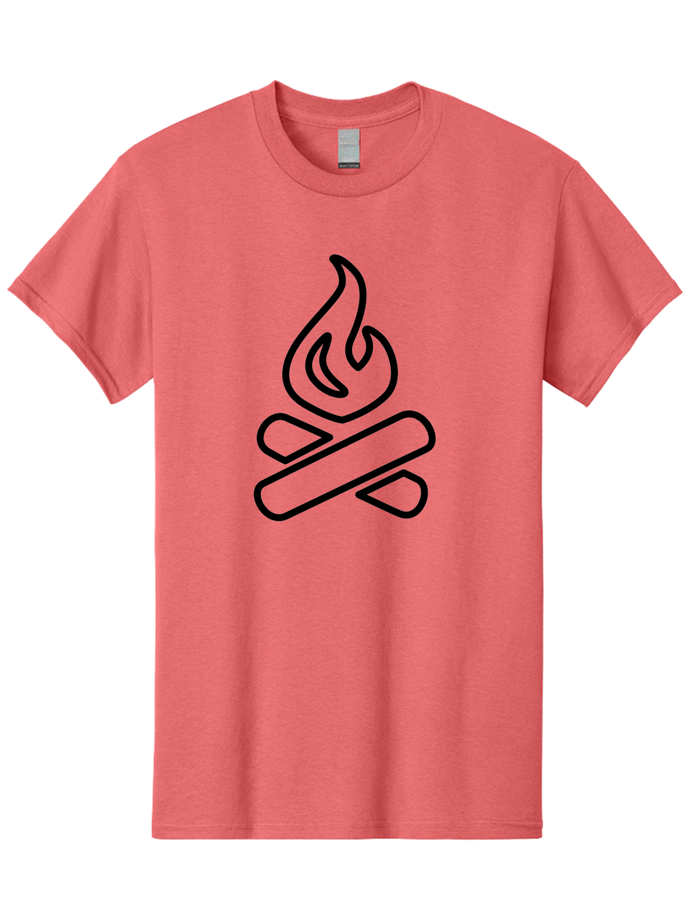 Campfire-1 Men'S Graphic Tee, 100% Cotton, Comfortable Casual Summer Wear, Machine Washable, Campfire Icon, Black Outline, Simple Design, Minimalist Art, Camping Symbol, Outdoor Adventure, Wilderness, Fire Pit, Bonfire - Aaa161 9