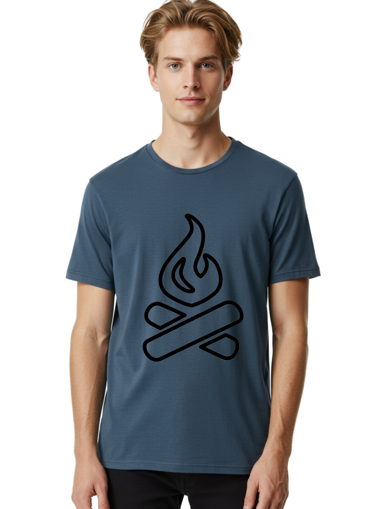 Campfire-1 Men'S Graphic Tee, 100% Cotton, Comfortable Casual Summer Wear, Machine Washable, Campfire Icon, Black Outline, Simple Design, Minimalist Art, Camping Symbol, Outdoor Adventure, Wilderness, Fire Pit, Bonfire - Aaa161 22