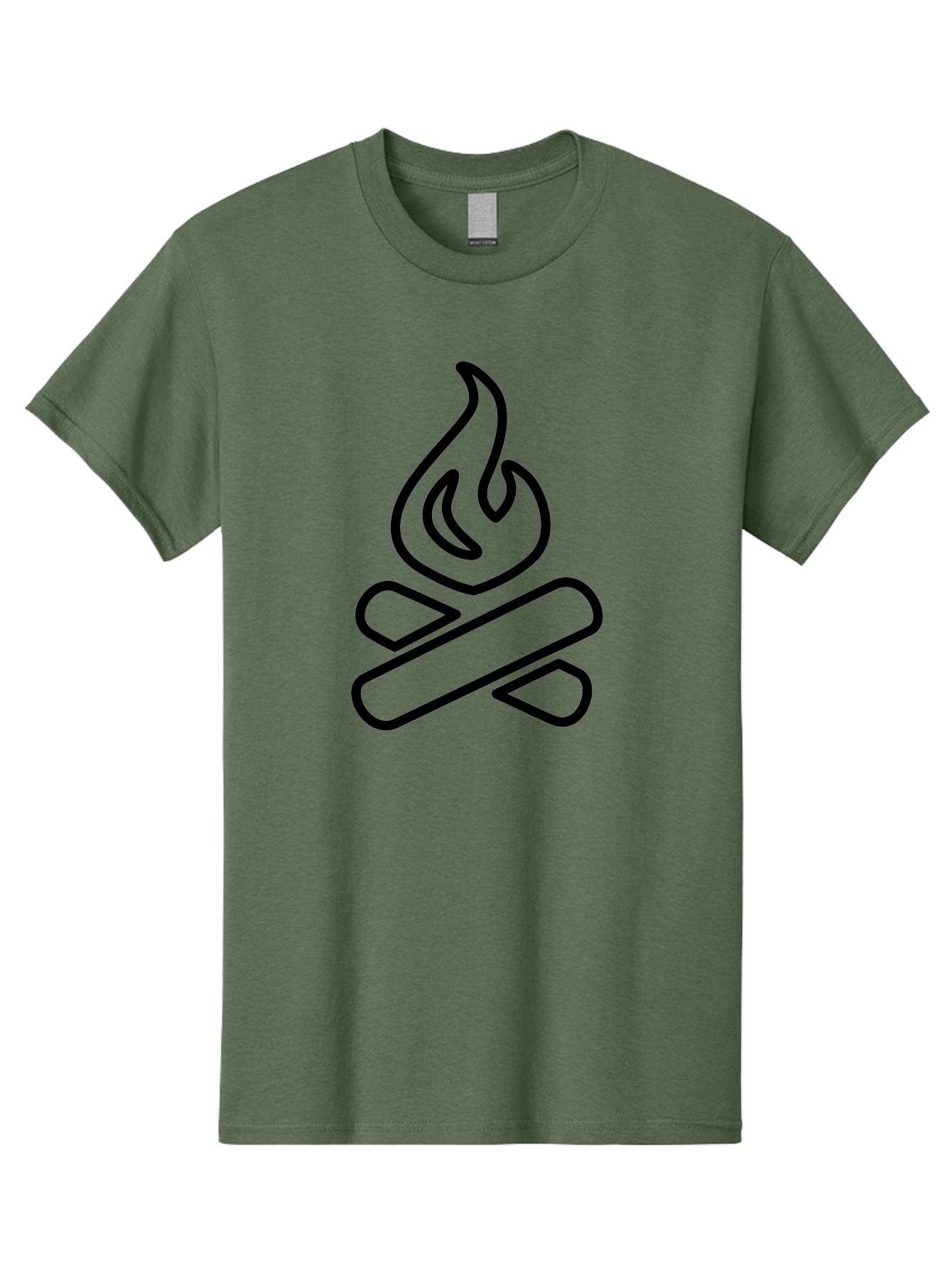 Campfire-1 Men'S Graphic Tee, 100% Cotton, Comfortable Casual Summer Wear, Machine Washable, Campfire Icon, Black Outline, Simple Design, Minimalist Art, Camping Symbol, Outdoor Adventure, Wilderness, Fire Pit, Bonfire - Aaa161 5