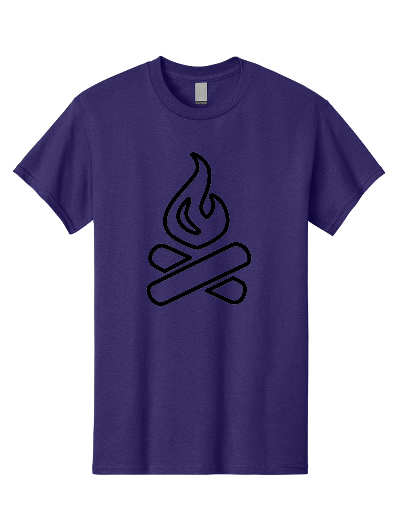 Campfire-1 Men'S Graphic Tee, 100% Cotton, Comfortable Casual Summer Wear, Machine Washable, Campfire Icon, Black Outline, Simple Design, Minimalist Art, Camping Symbol, Outdoor Adventure, Wilderness, Fire Pit, Bonfire - Aaa161 27