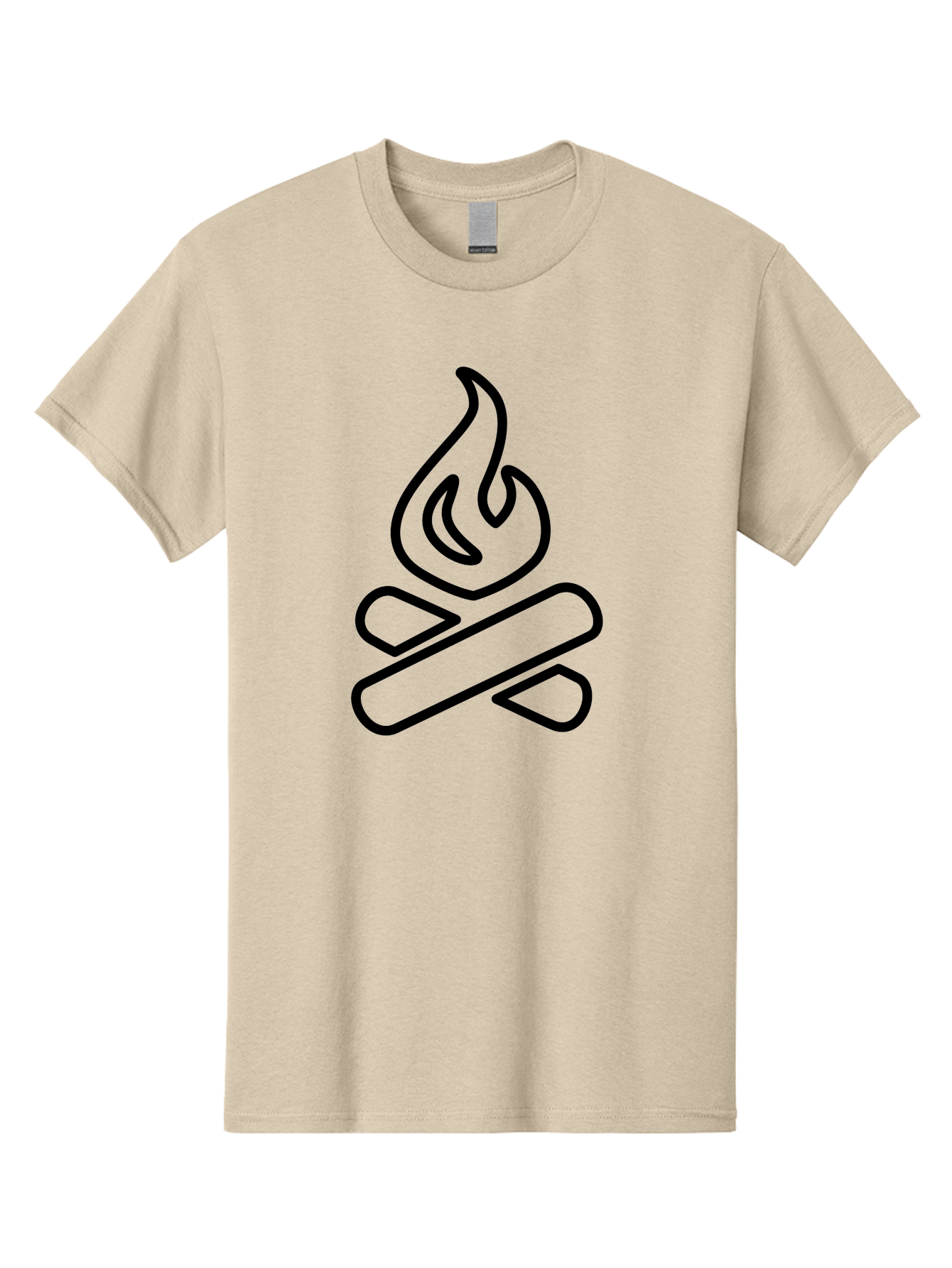Campfire-1 Men'S Graphic Tee, 100% Cotton, Comfortable Casual Summer Wear, Machine Washable, Campfire Icon, Black Outline, Simple Design, Minimalist Art, Camping Symbol, Outdoor Adventure, Wilderness, Fire Pit, Bonfire - Aaa161 17