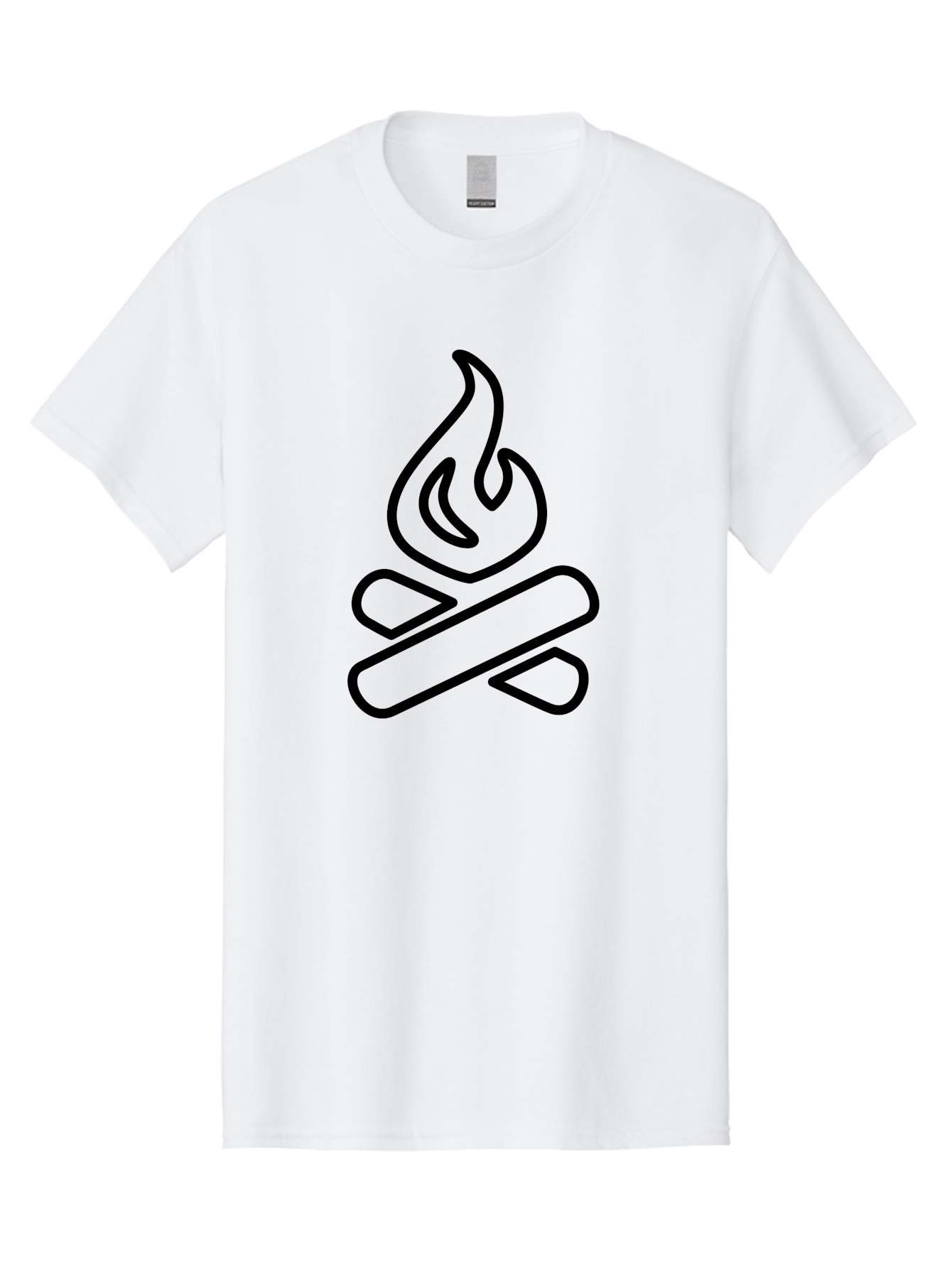 Campfire-1 Men'S Graphic Tee, 100% Cotton, Comfortable Casual Summer Wear, Machine Washable, Campfire Icon, Black Outline, Simple Design, Minimalist Art, Camping Symbol, Outdoor Adventure, Wilderness, Fire Pit, Bonfire - Aaa161 3