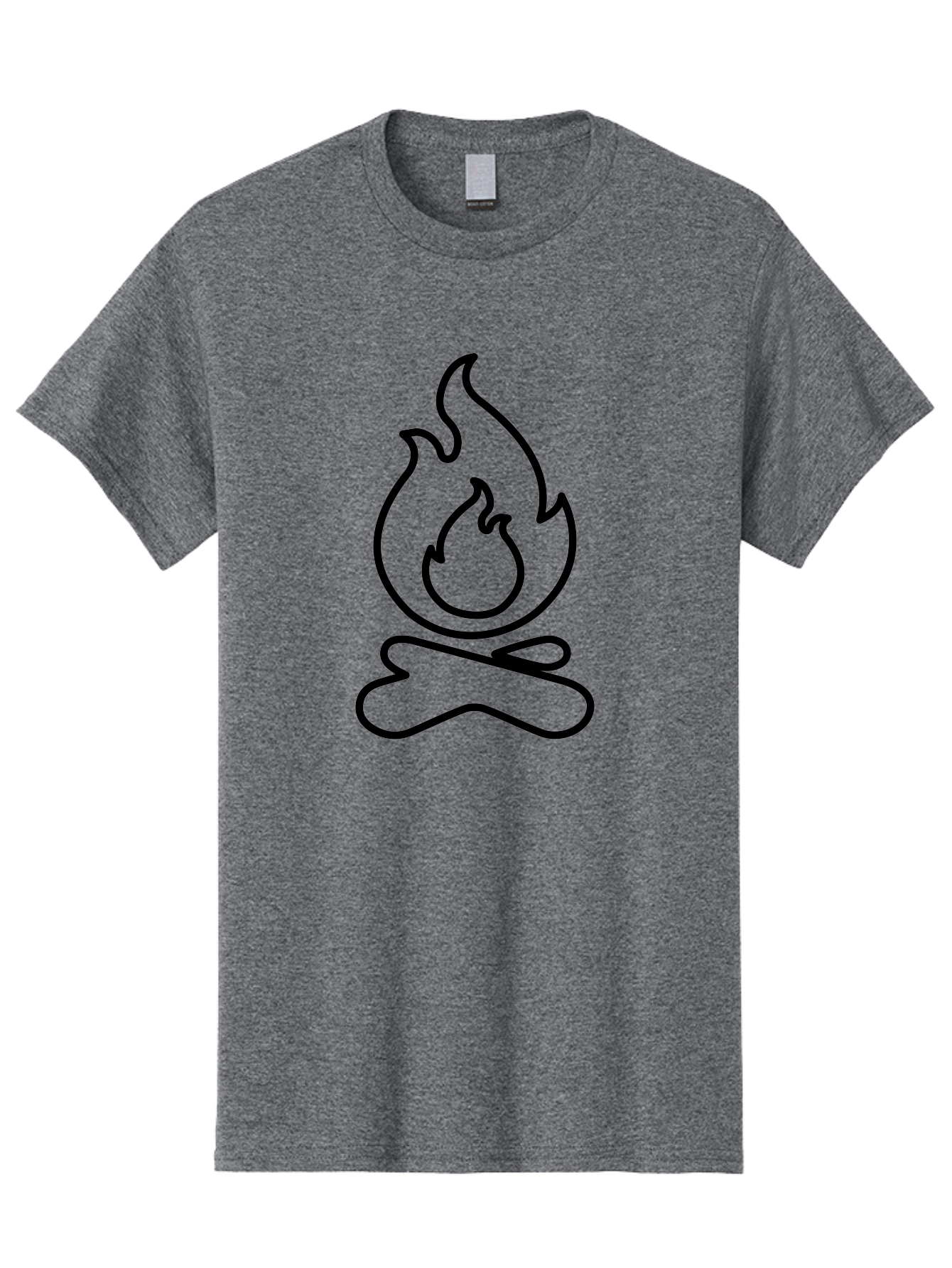 Campfire-2 Men'S Graphic Tee, 100% Cotton, Comfortable Casual Summer Wear, Machine Washable, Simple Line Art, Camp Fire Icon, Minimalist Design, Black Outline, Flame Symbol, Outdoor Adventure, Camping Theme, Warm Ambiance, - Aaa162 15