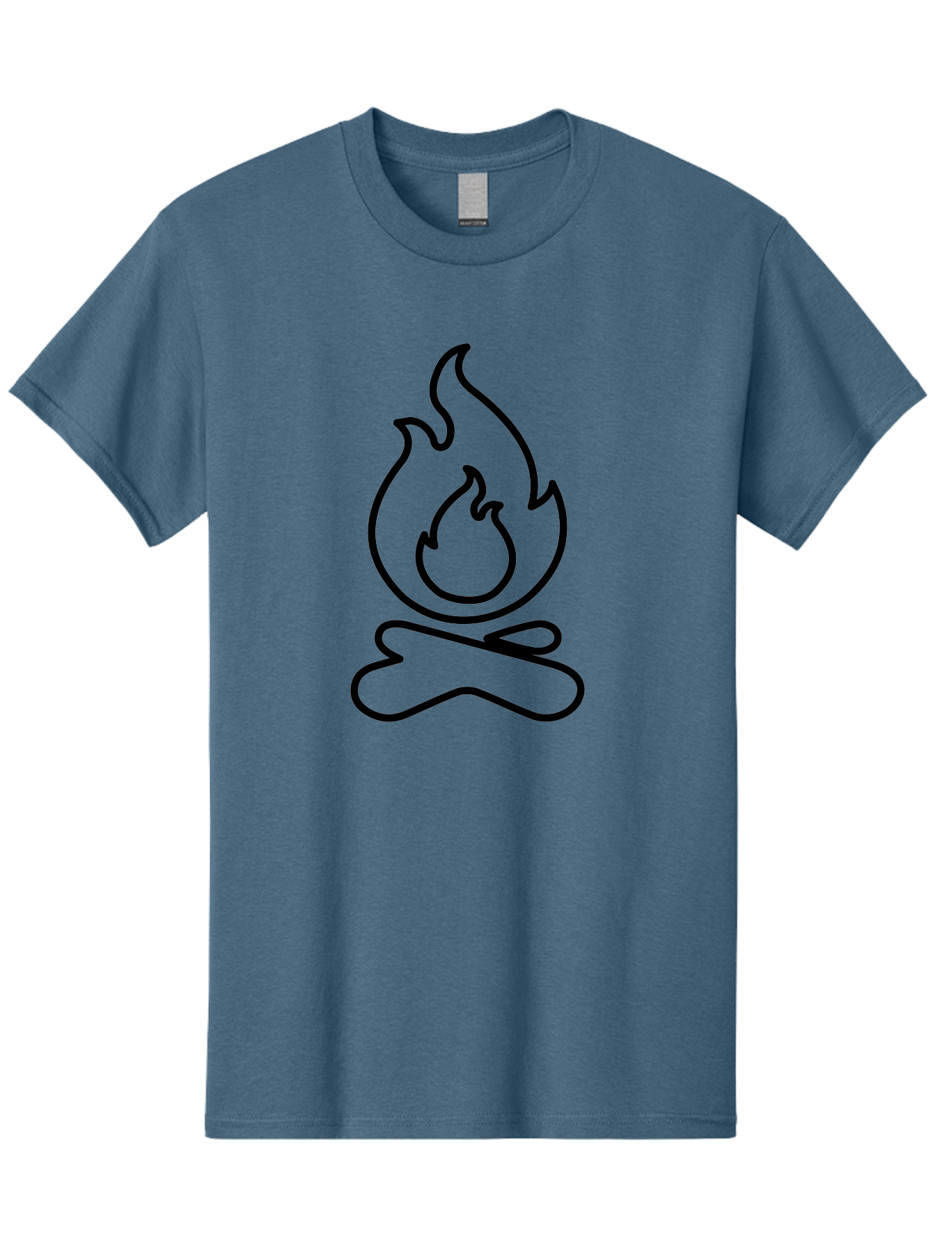 Campfire-2 Men'S Graphic Tee, 100% Cotton, Comfortable Casual Summer Wear, Machine Washable, Simple Line Art, Camp Fire Icon, Minimalist Design, Black Outline, Flame Symbol, Outdoor Adventure, Camping Theme, Warm Ambiance, - Aaa162 19