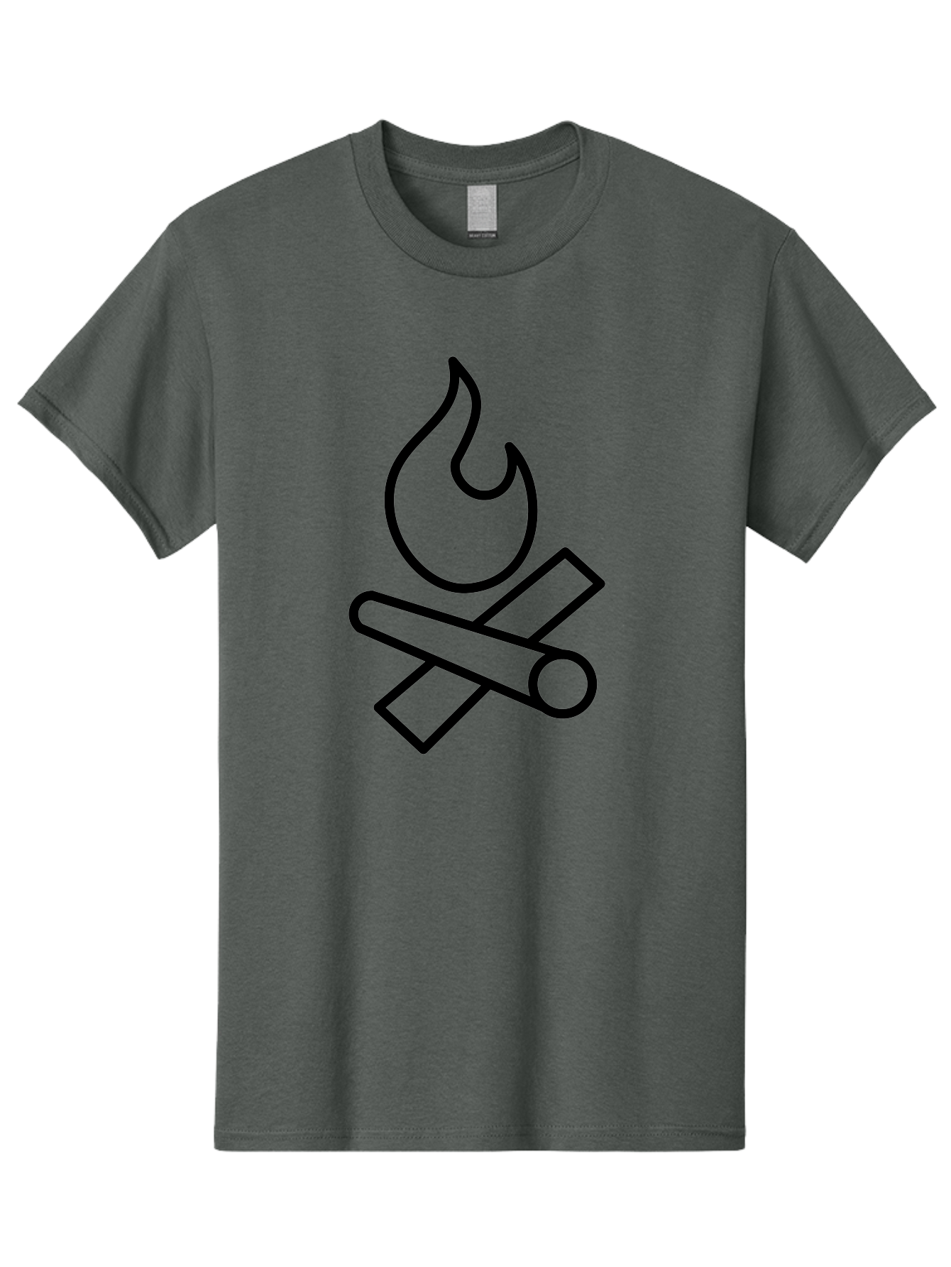 Campfire-3 Men'S Graphic Tee, 100% Cotton, Comfortable Casual Summer Wear, Machine Washable, Camping Symbol, Campfire Icon, Fire Pit, Outdoor Adventure, Wilderness Survival, Crossing Logs, Flame Graphic, Simple Illustration - Aaa163 5