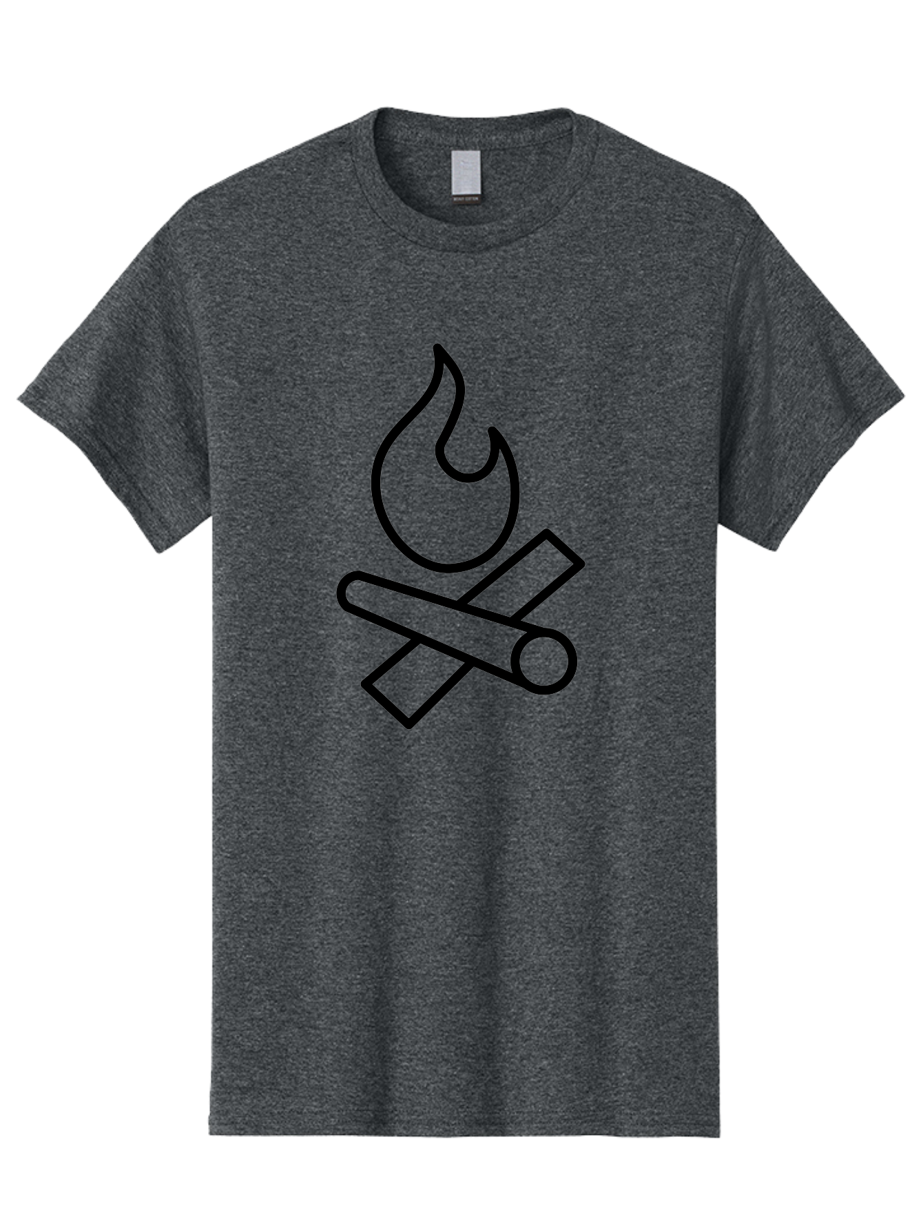 Campfire-3 Men'S Graphic Tee, 100% Cotton, Comfortable Casual Summer Wear, Machine Washable, Camping Symbol, Campfire Icon, Fire Pit, Outdoor Adventure, Wilderness Survival, Crossing Logs, Flame Graphic, Simple Illustration - Aaa163 3